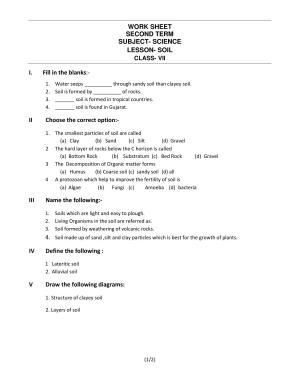 CBSE Worksheets for Class 7 Science Soil Assignment 3