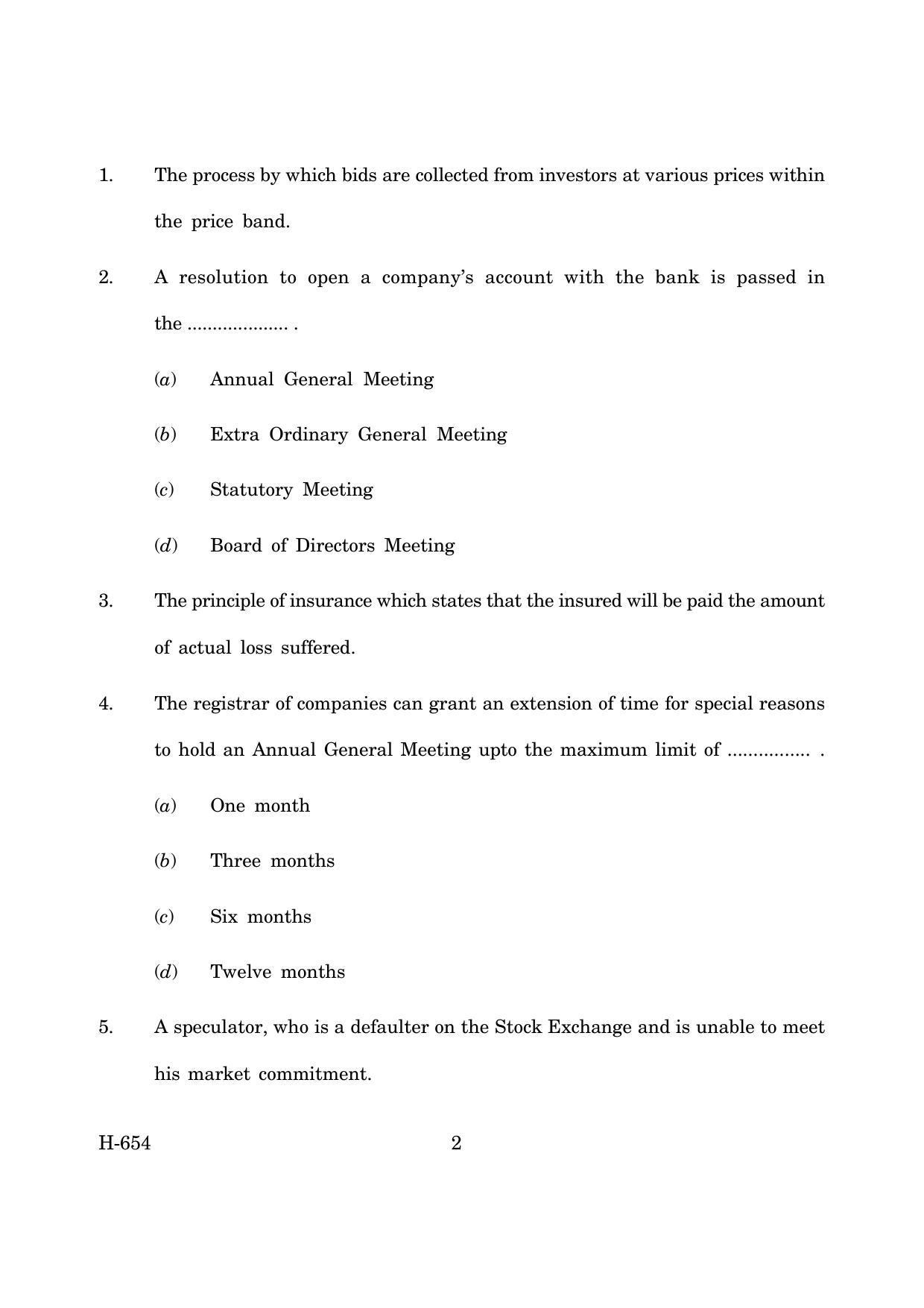 Goa Board Class 12 Secretarial Practice   (June 2019) Question Paper - Page 2