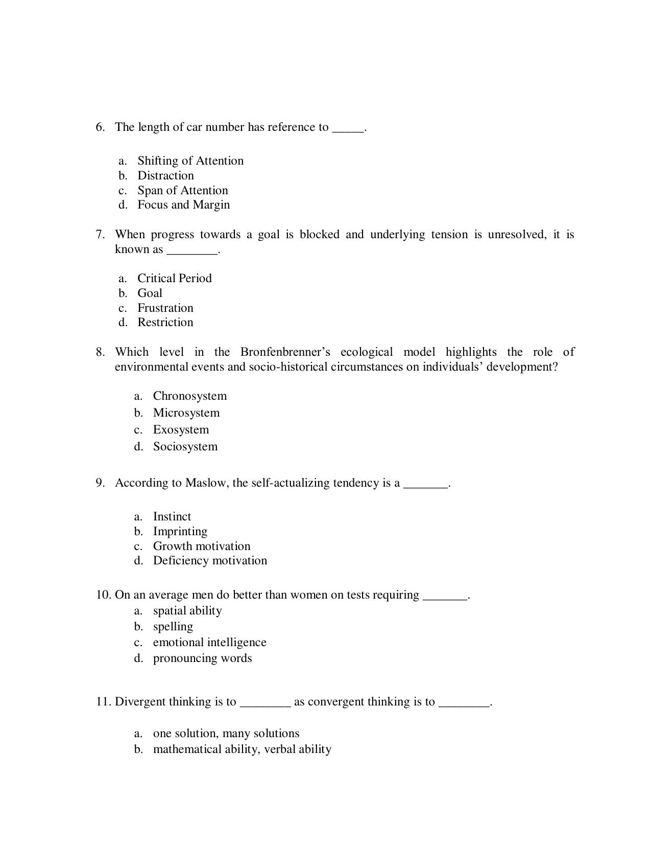 Odisha CPET 2021 PSYCHOLOGY Question Paper - Page 2