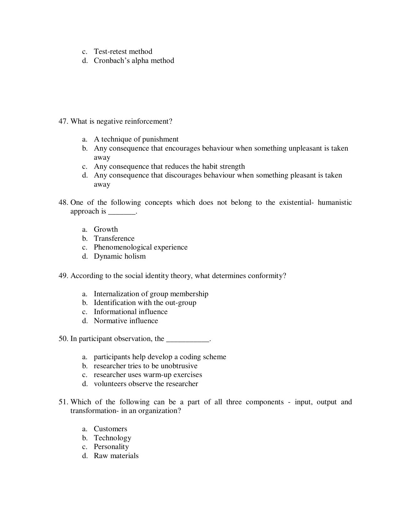 Odisha CPET 2021 PSYCHOLOGY Question Paper - Page 10