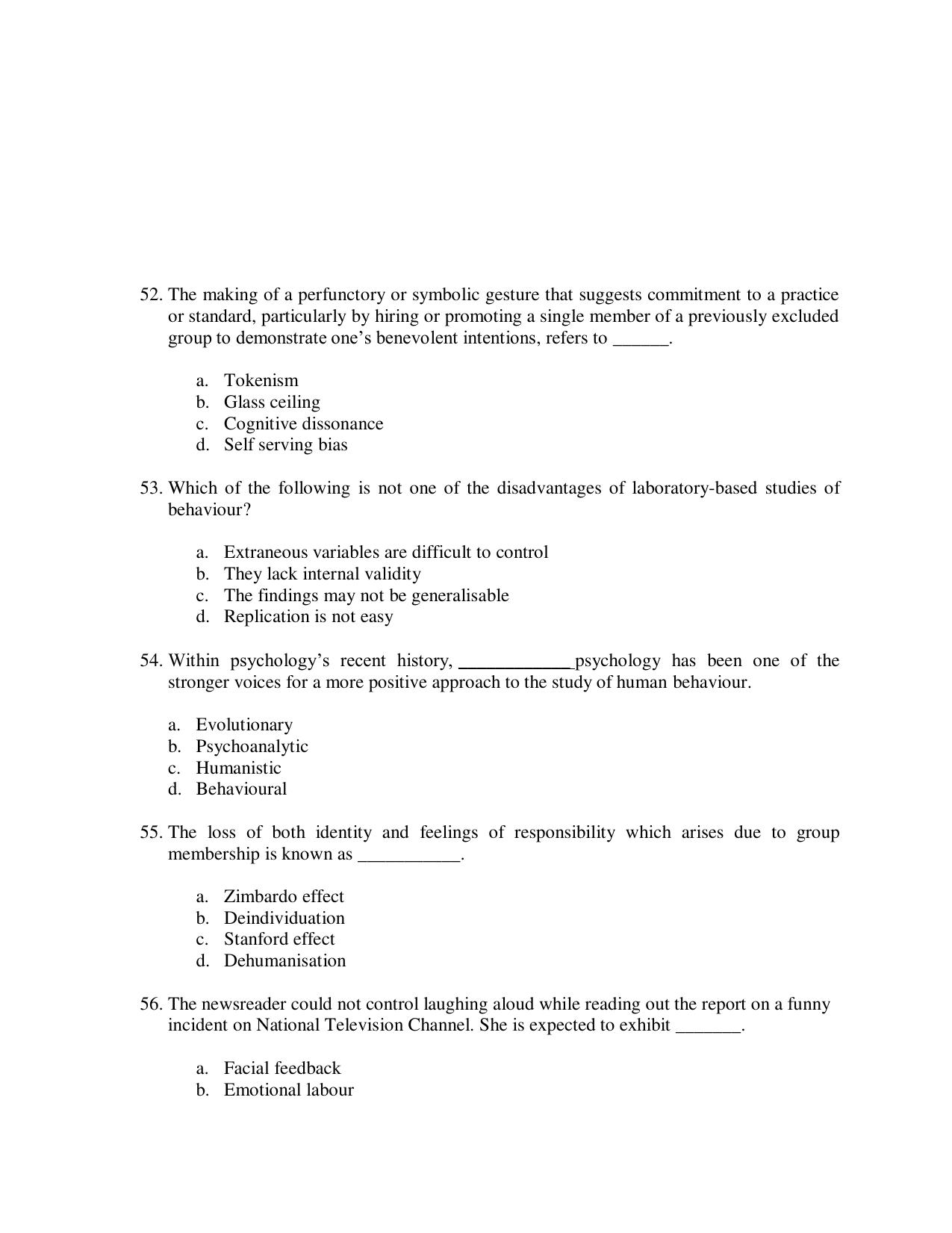 Odisha CPET 2021 PSYCHOLOGY Question Paper - Page 11