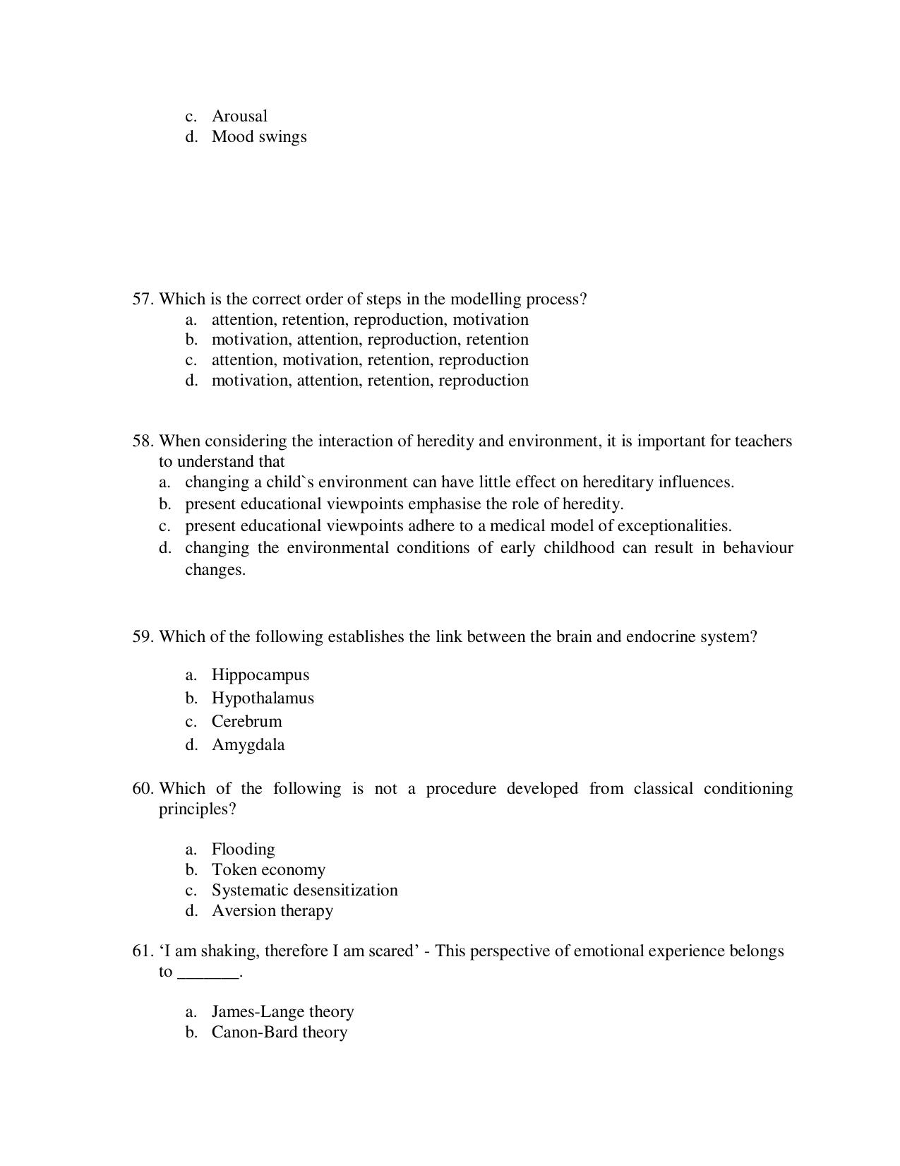 Odisha CPET 2021 PSYCHOLOGY Question Paper - Page 12