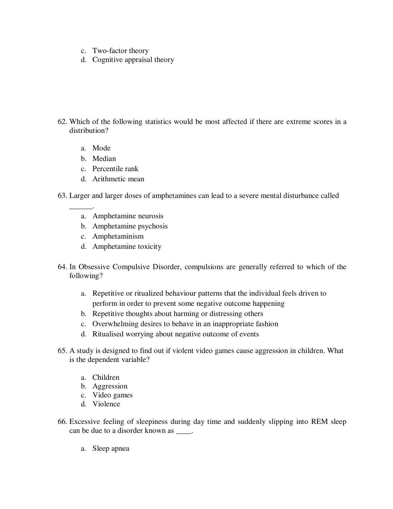 Odisha CPET 2021 PSYCHOLOGY Question Paper - Page 13