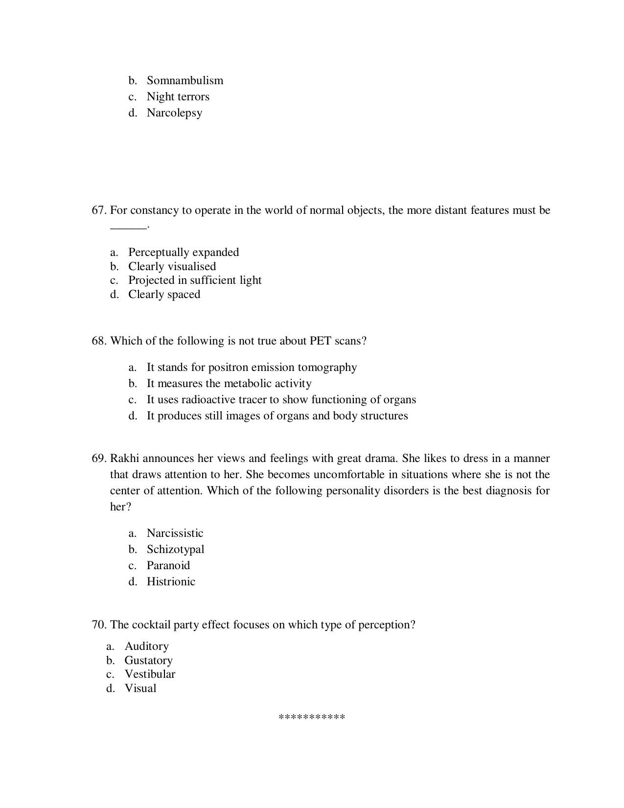 Odisha CPET 2021 PSYCHOLOGY Question Paper - Page 14