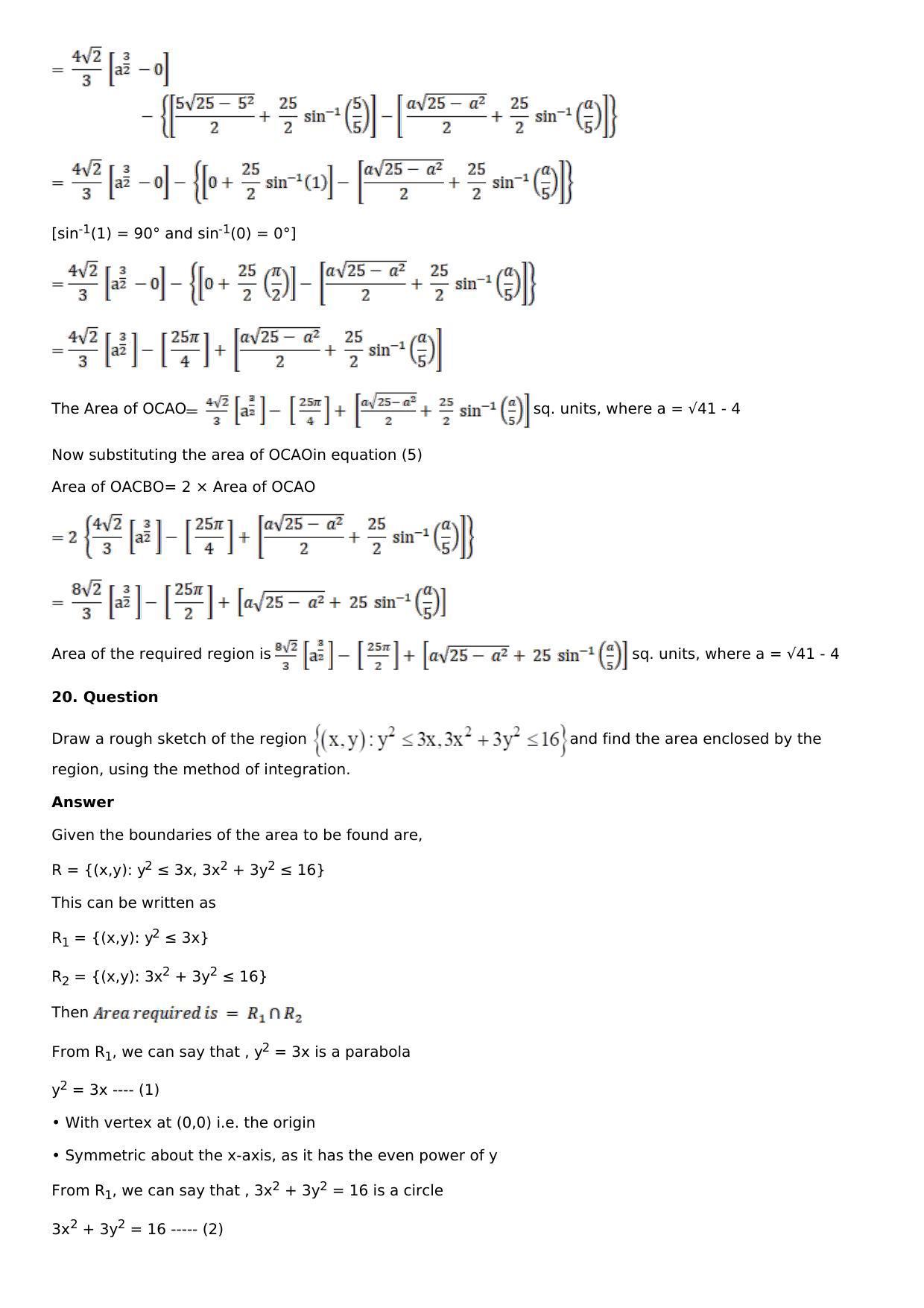 Chapter 17: Area of Bounded Regions Solutions: RS Aggarwal Class 12 Solutions  - Page 29