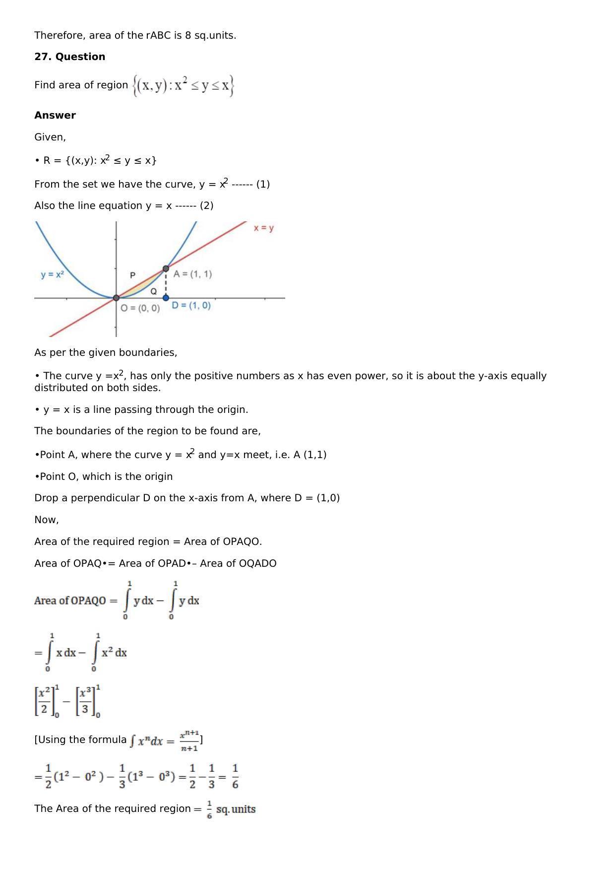 Chapter 17: Area of Bounded Regions Solutions: RS Aggarwal Class 12 Solutions  - Page 43