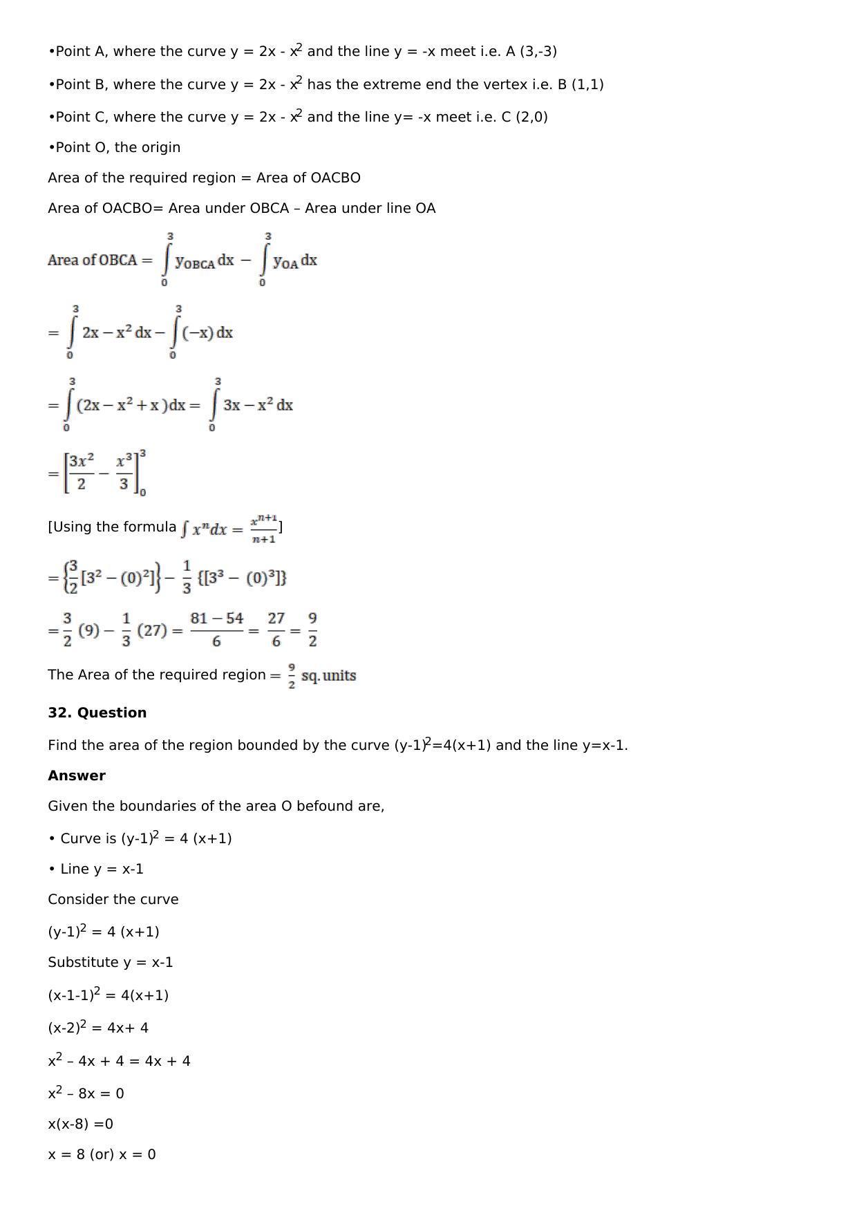 Chapter 17: Area of Bounded Regions Solutions: RS Aggarwal Class 12 Solutions  - Page 50