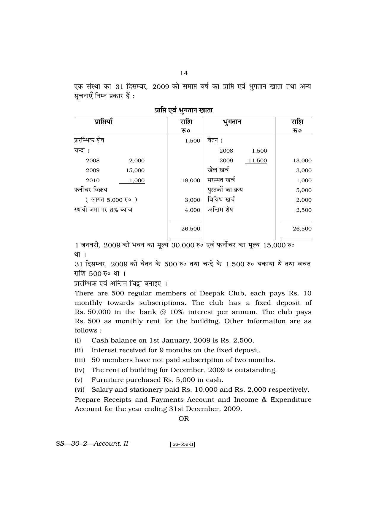 Class 12 2010 Accountancy - II RBSE Question Paper - Page 14
