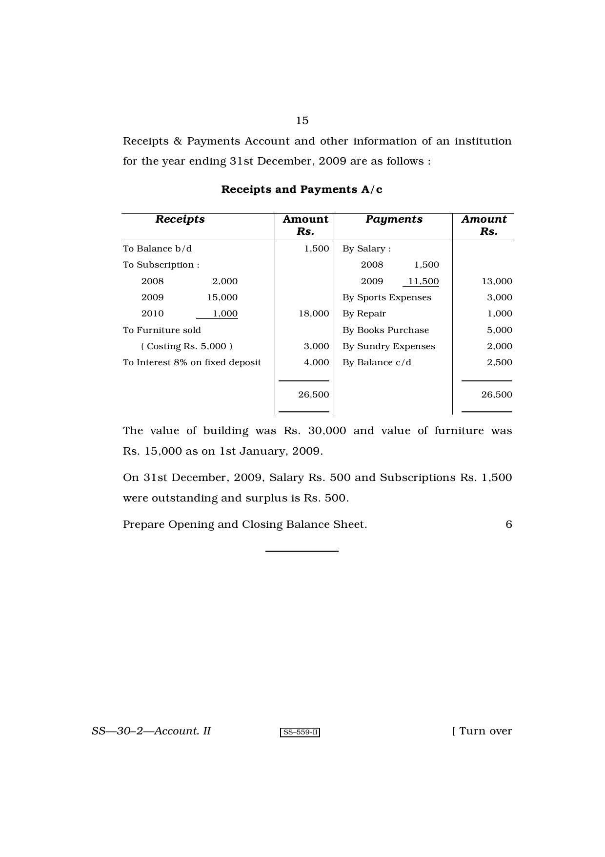 Class 12 2010 Accountancy - II RBSE Question Paper - Page 15