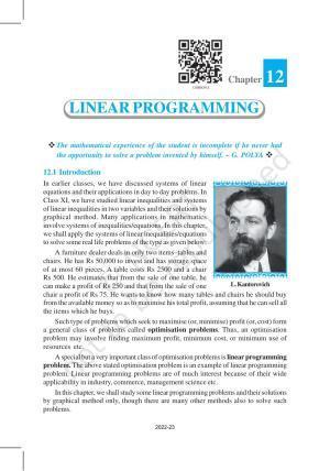 NCERT Book for Class 12 Maths Chapter 12 Linear Programming