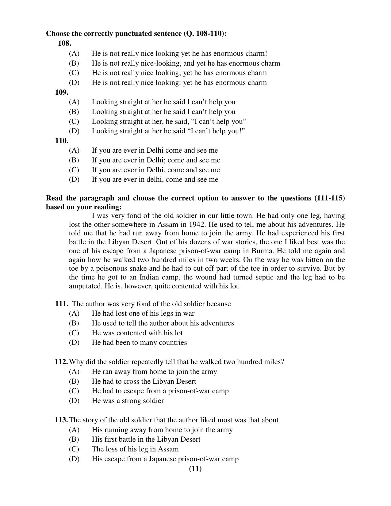 Chandigarh B.Ed 2019 Question Paper - Set A - Page 11