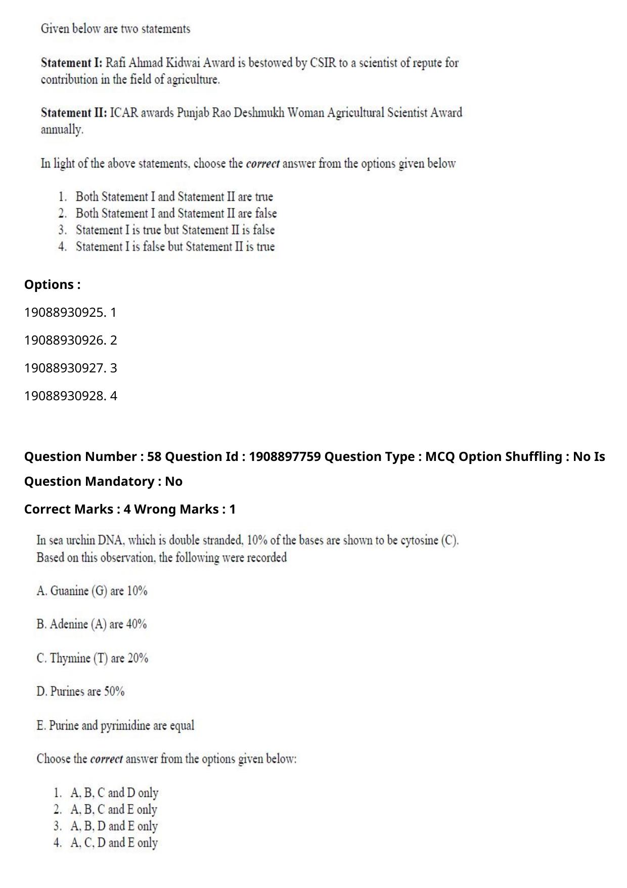 ICAR AIEEA PG 2021 PLANT SCIENCES Question Paper - Page 41