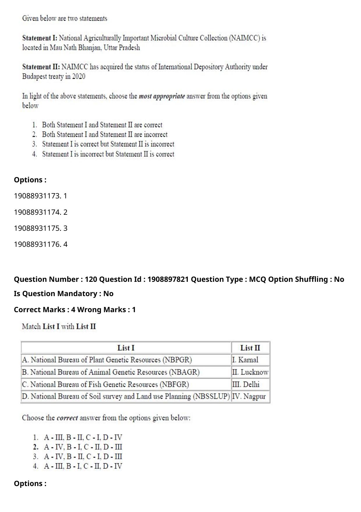 ICAR AIEEA PG 2021 PLANT SCIENCES Question Paper - Page 82