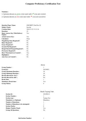 MP CPCT 22 Dec 2018 Inscript Question Paper Shift 2