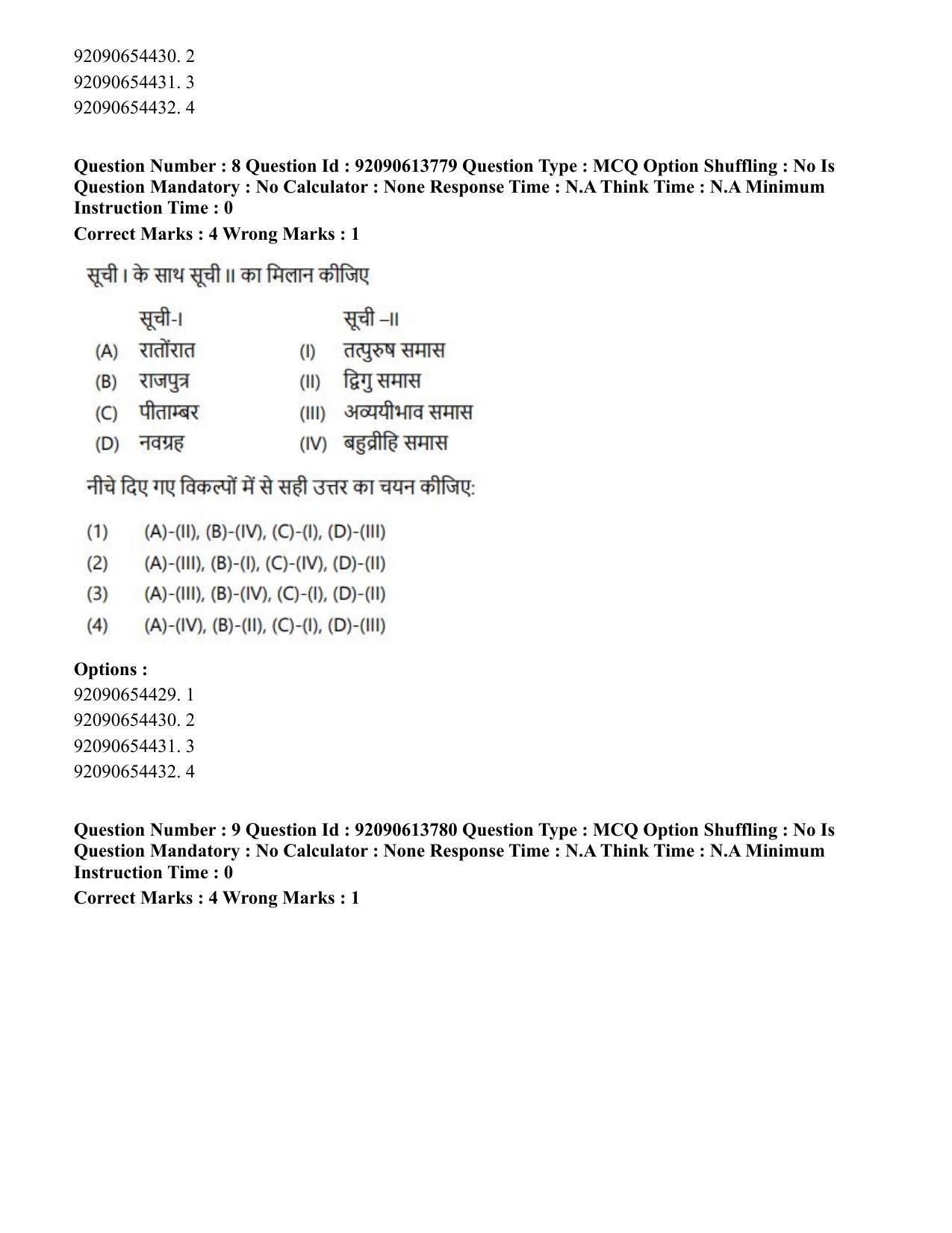 CUET PG 2023: ACQP25 – Vyakaran (BHU)(Hin)-Shift 2 (12-06-2023) Question Paper - Page 12