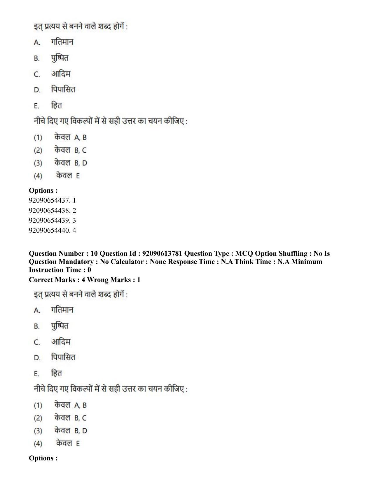 CUET PG 2023: ACQP25 – Vyakaran (BHU)(Hin)-Shift 2 (12-06-2023) Question Paper - Page 15