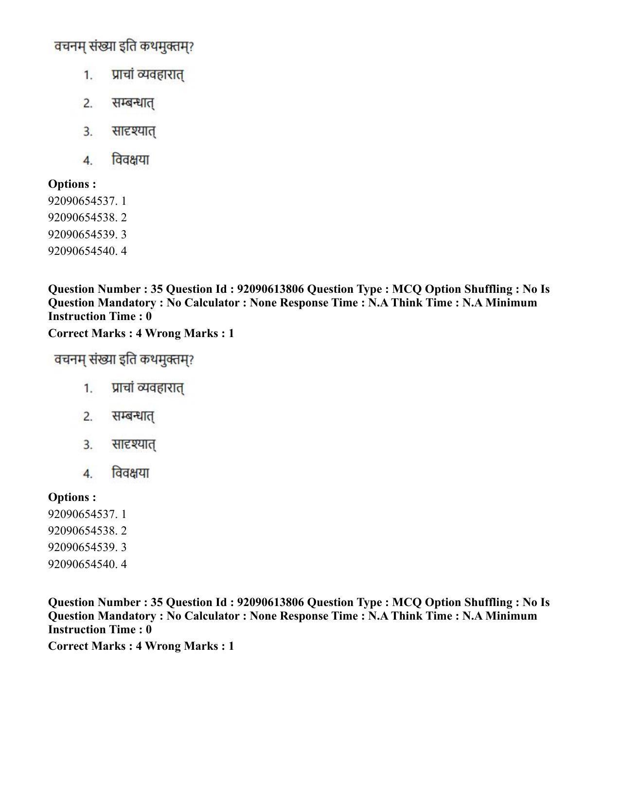 CUET PG 2023: ACQP25 – Vyakaran (BHU)(Hin)-Shift 2 (12-06-2023) Question Paper - Page 55