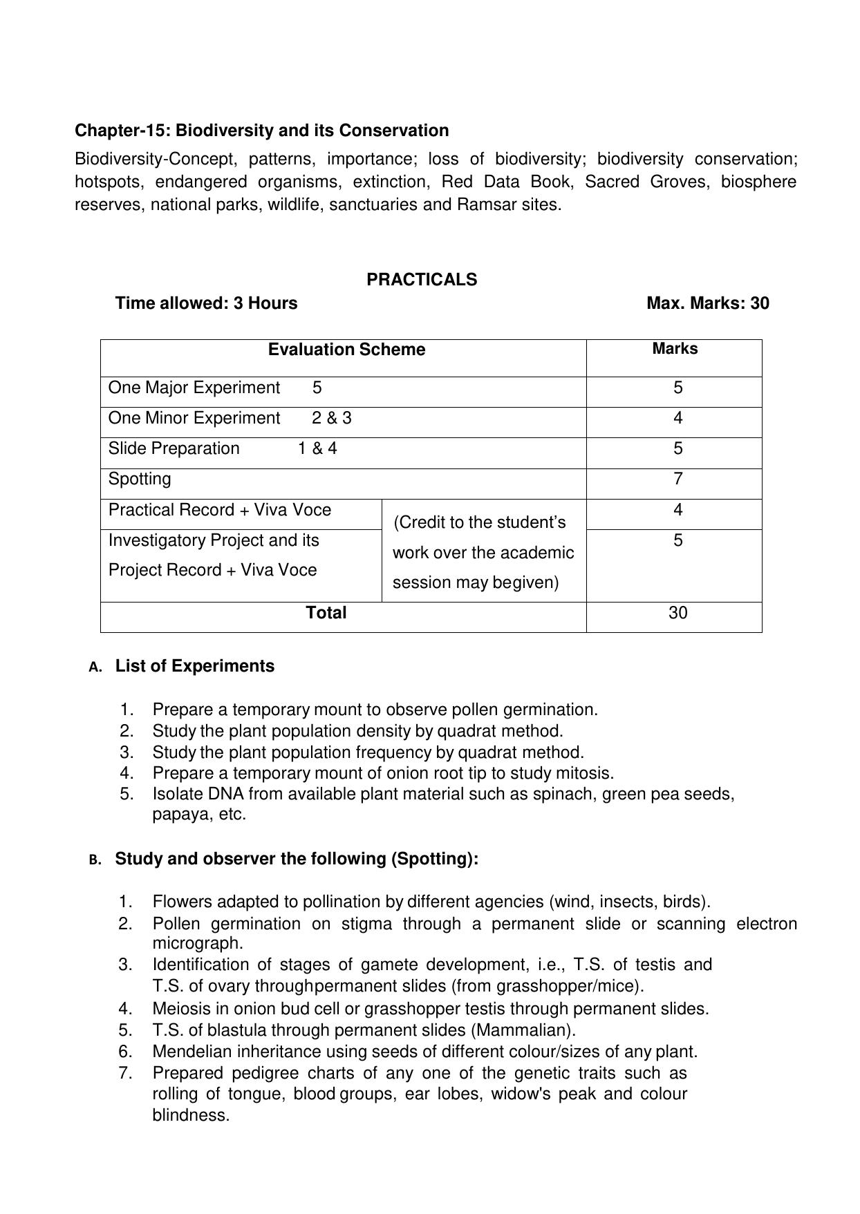 CBSE Class 11 & 12 Biology Syllabus - Page 9