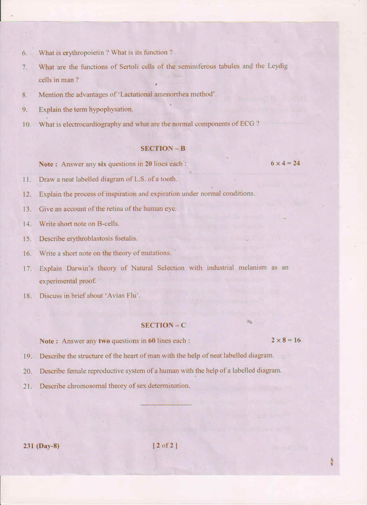 AP Inter 2nd Year Zoology-II (EM) May 2018 (General) Question Paper - Page 2