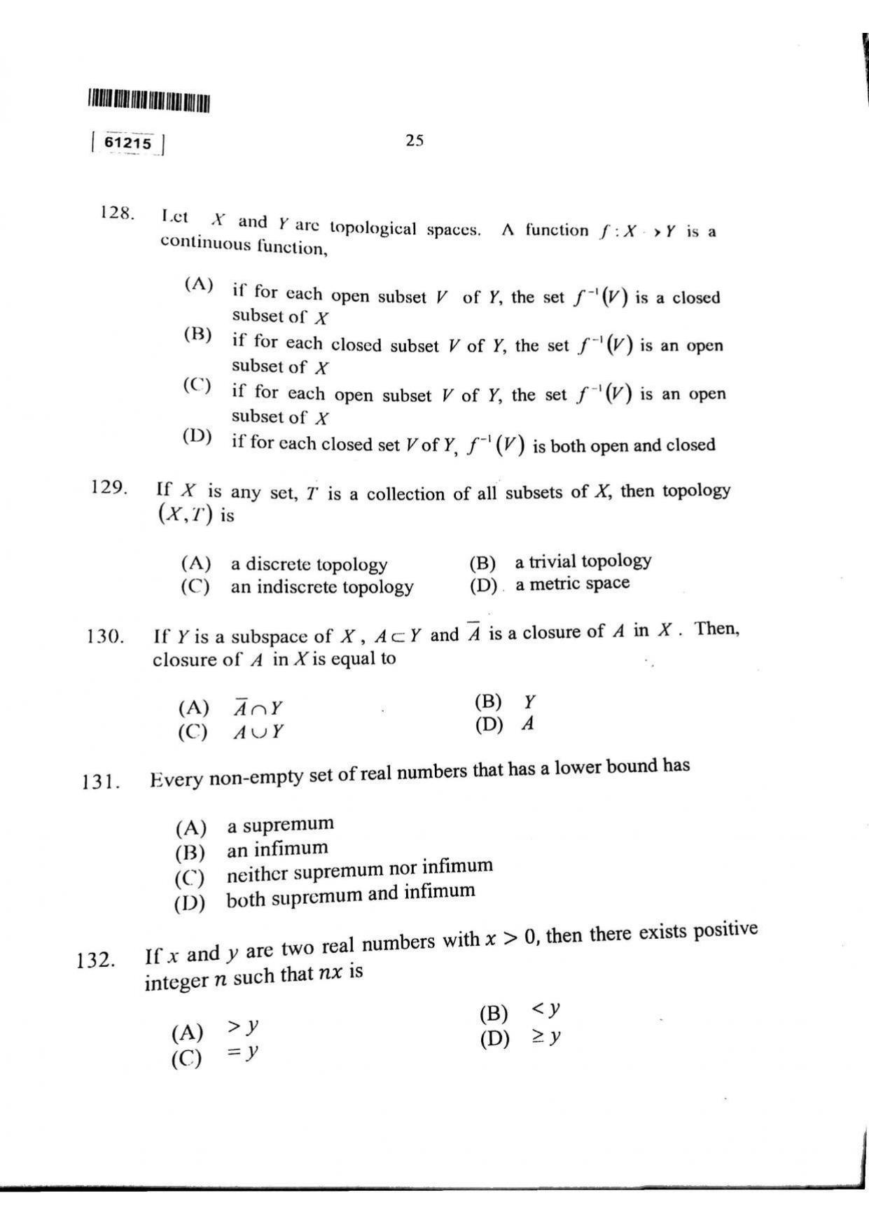 CUSAT CAT 2015 Mathematics Question Paper - Page 26