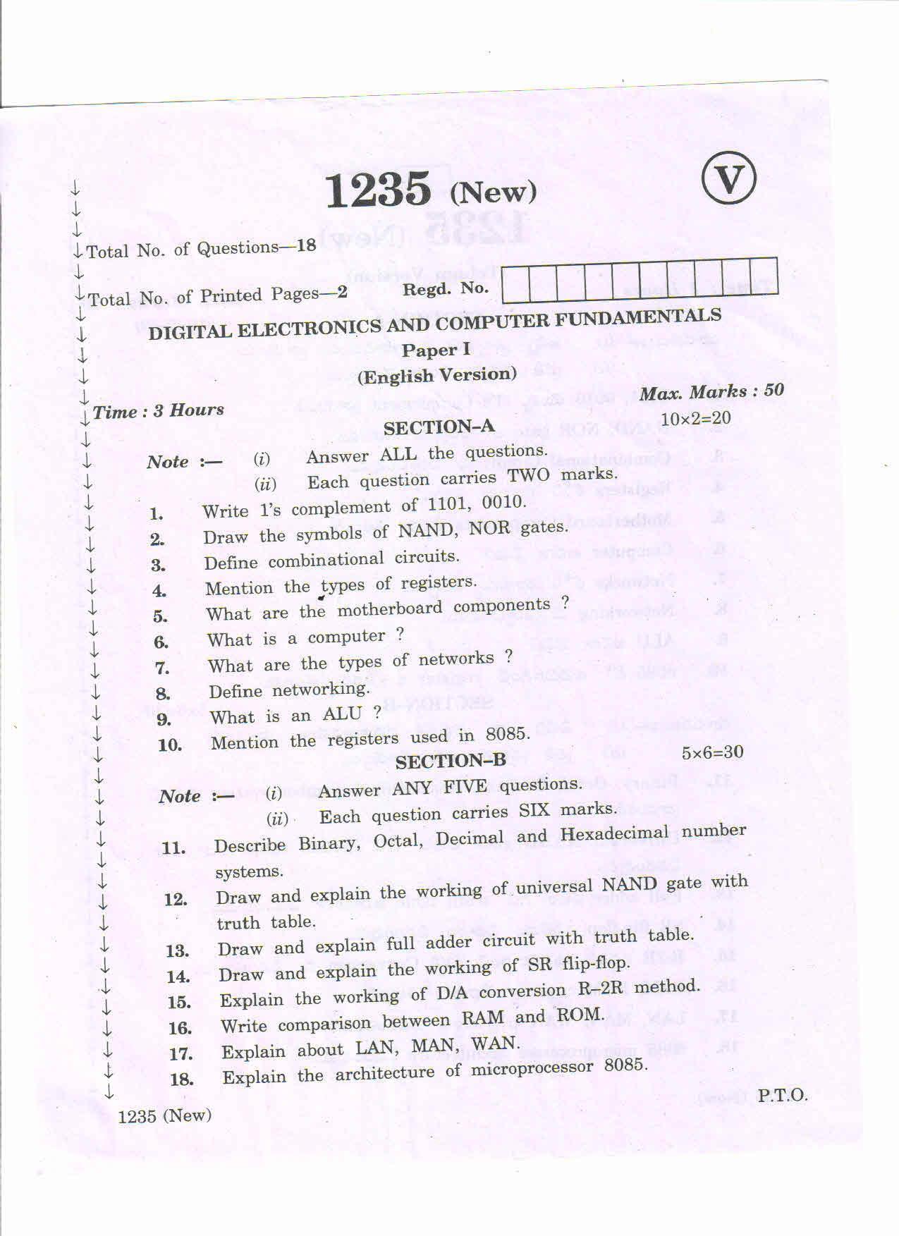 AP Inter 2nd Year Vocational Question Paper March - 2020 - Domestic Appliances Re-Winding - II (new) - Page 1