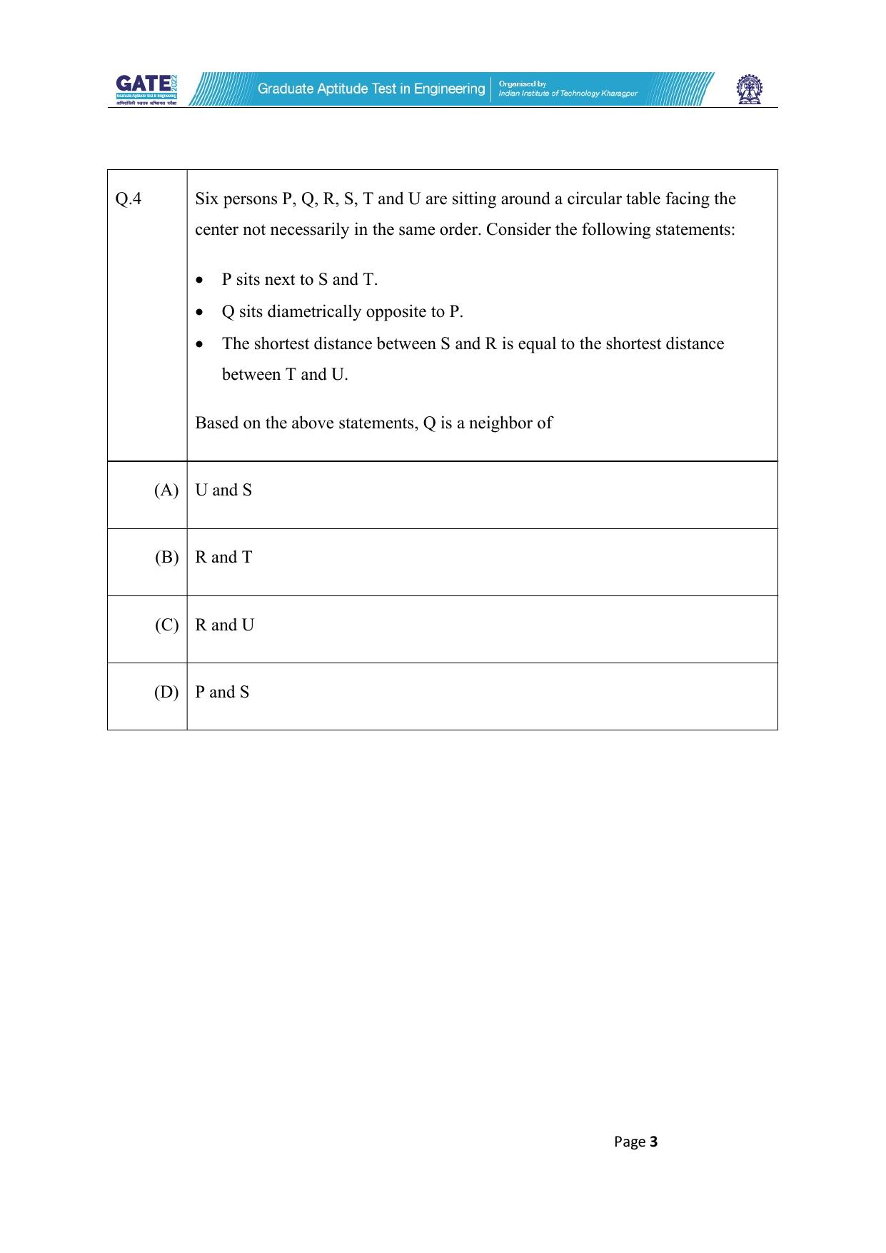 GATE 2022 Chemistry (Cy) Question Paper - Page 3