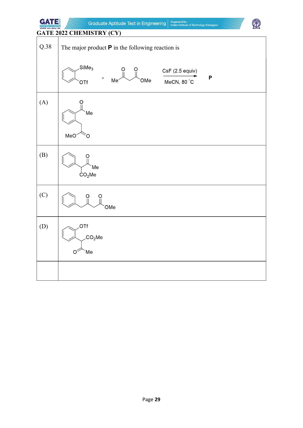 GATE 2022 Chemistry (Cy) Question Paper - Page 29