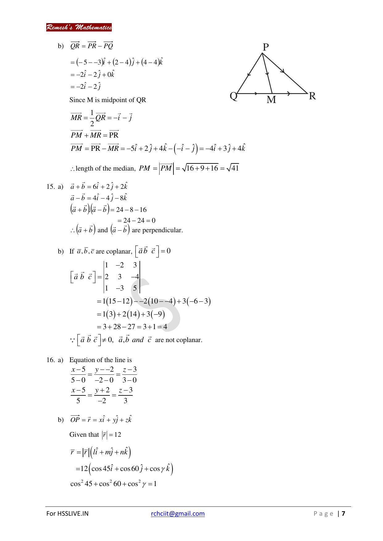 Kerala Plus Two 2018 Maths (Science) Model Answer Key - Page 7