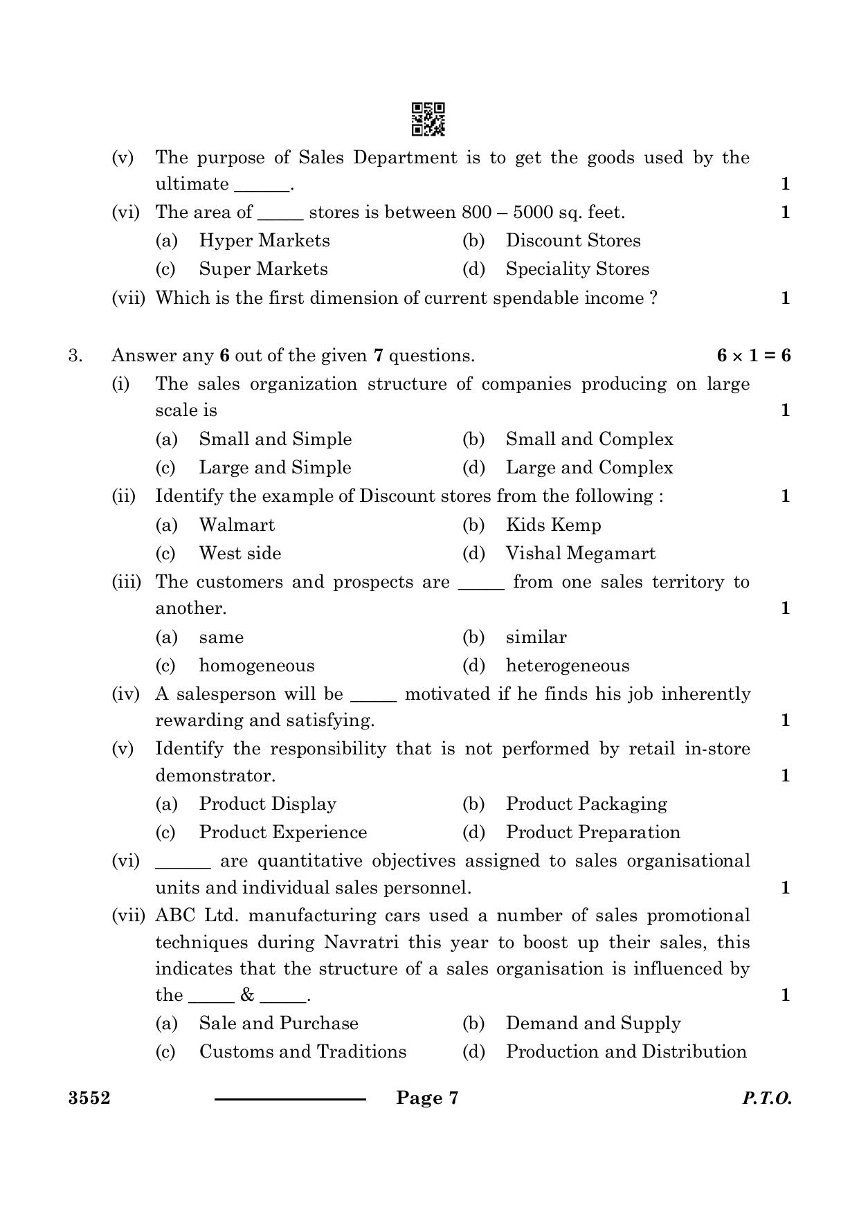 CBSE Class 12 Salesmanship 2024 Question Paper - Page 7