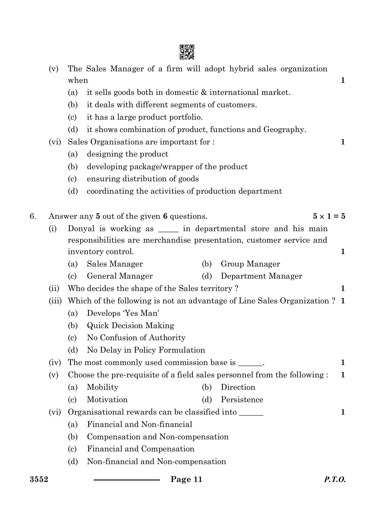 CBSE Class 12 Salesmanship 2024 Question Paper - Page 11