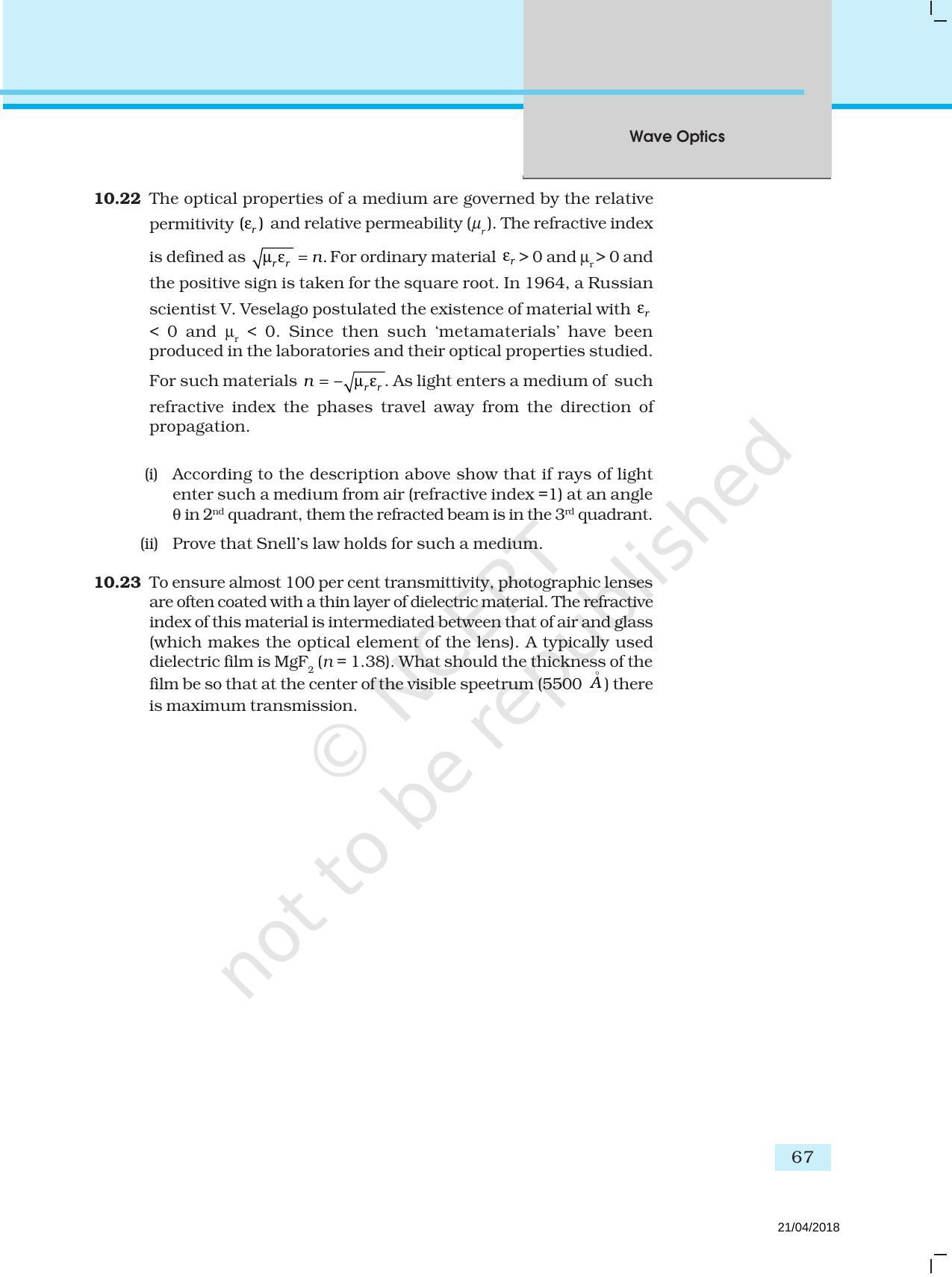 NCERT Exemplar Book for Class 12 Physics: Chapter 10 Wave Optics - Page 6