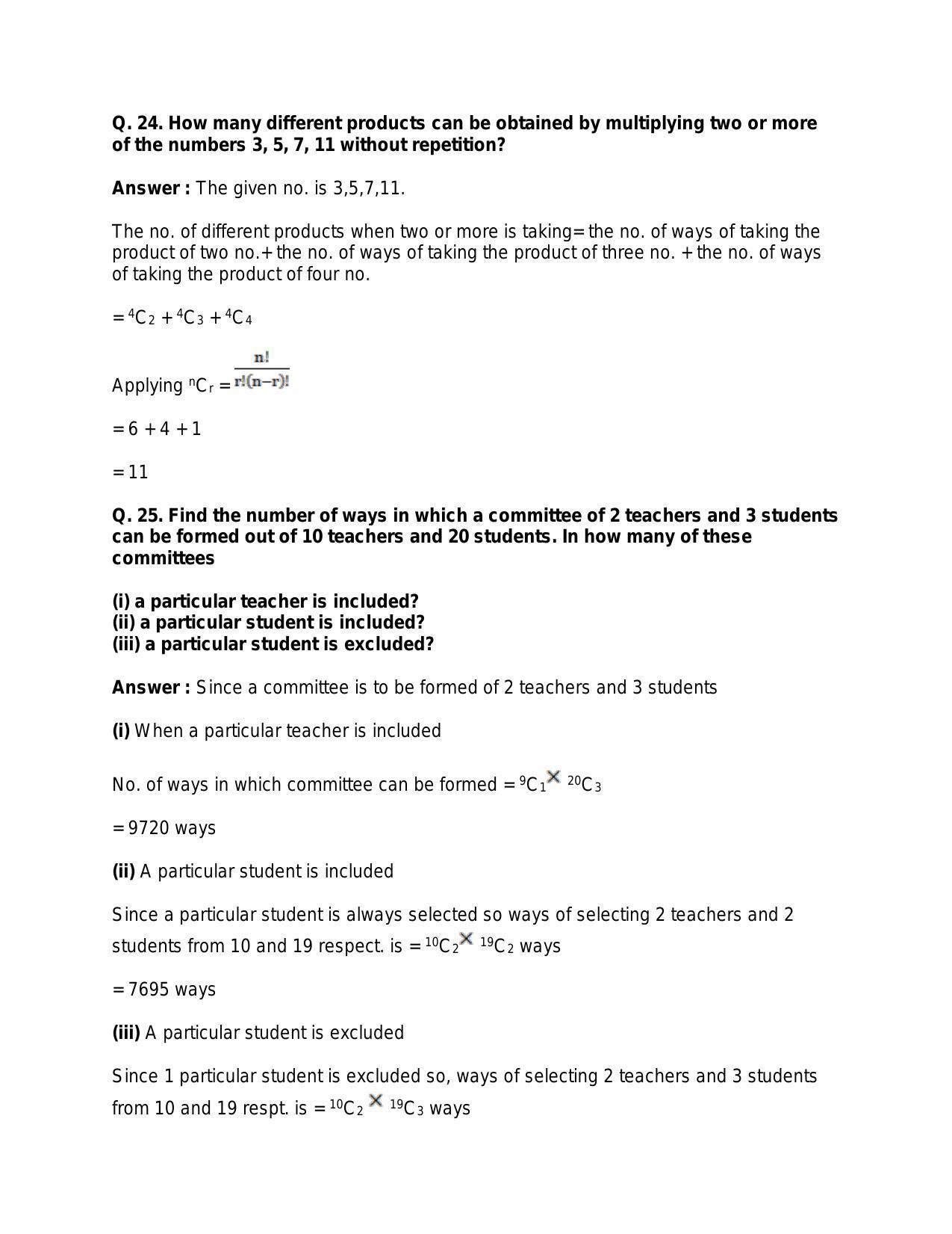 Chapter 9: Combinations: RS Aggarwal Class 11 Solutions  - Page 31