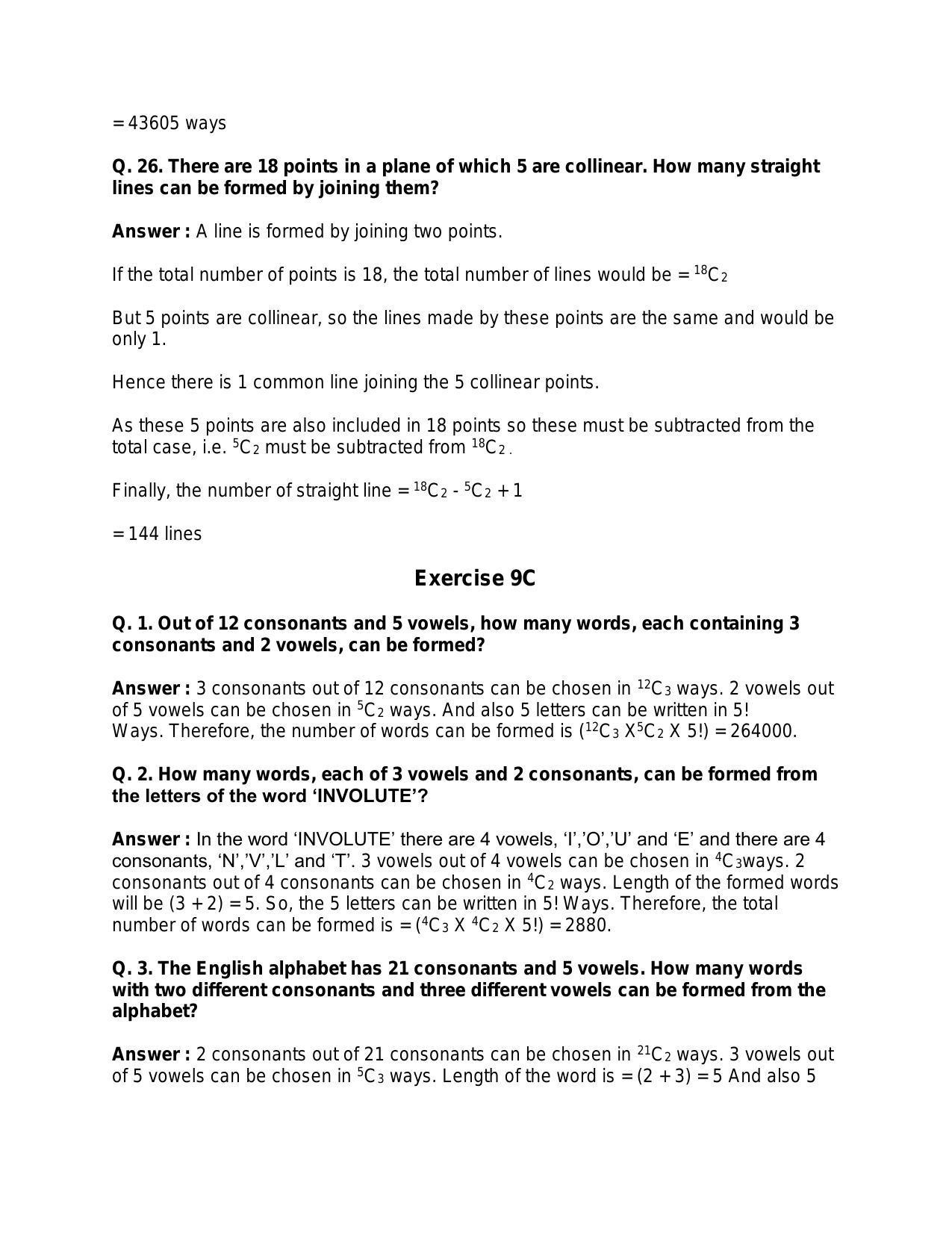 Chapter 9: Combinations: RS Aggarwal Class 11 Solutions  - Page 32