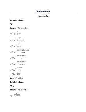 Chapter 9: Combinations: RS Aggarwal Class 11 Solutions 