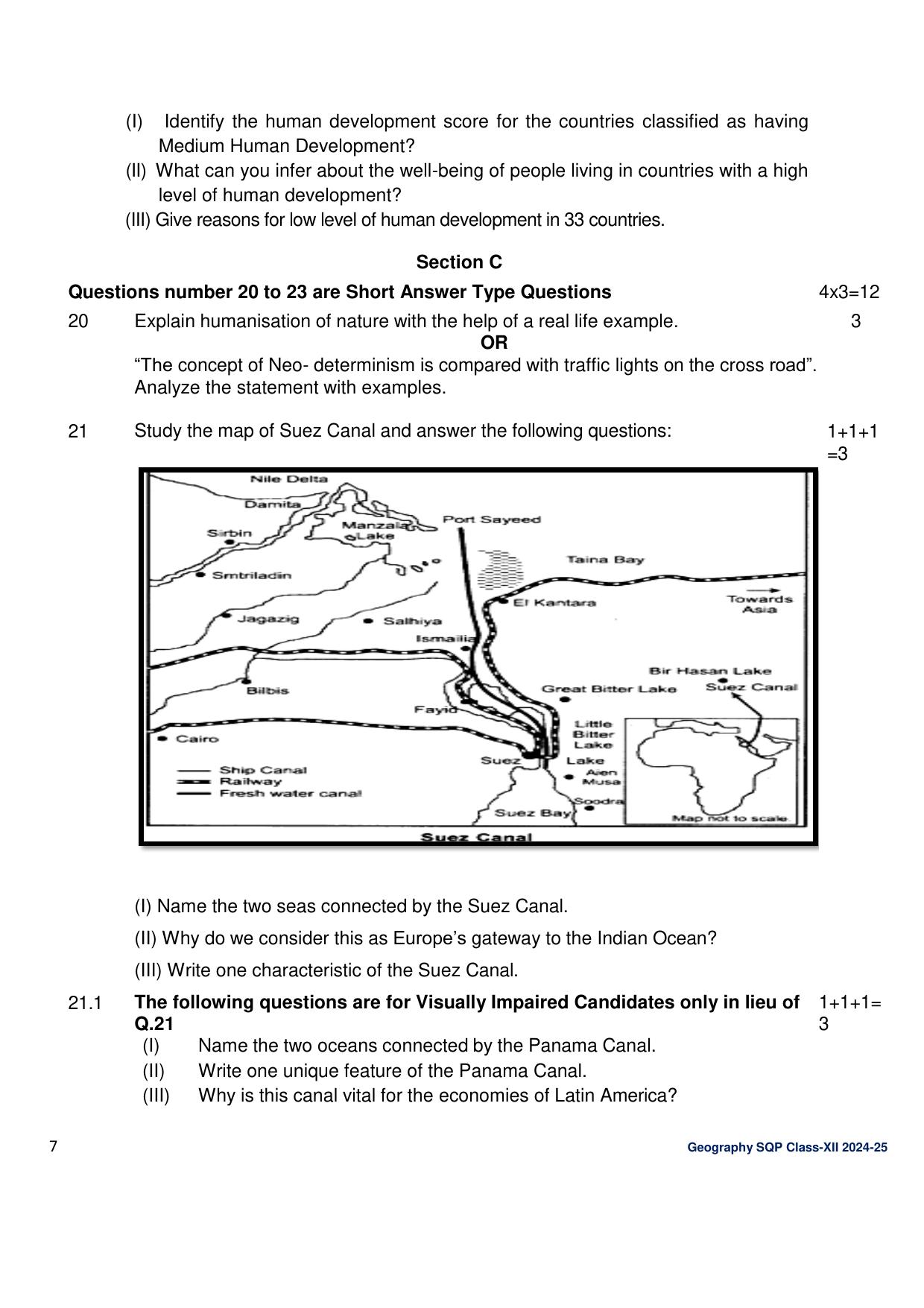 CBSE Class 12 Geography Sample Question Paper 2024-25 - Page 7