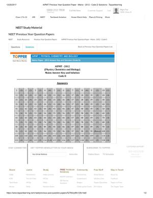 NEET Code D 2012 Question Paper