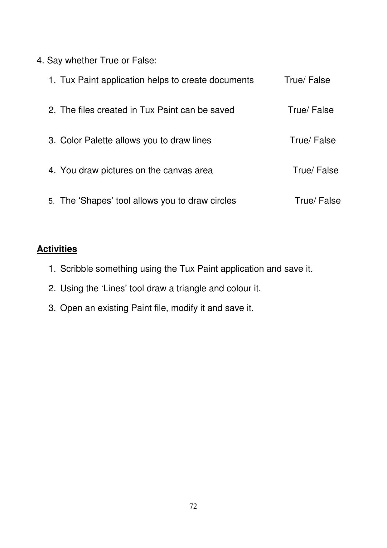 Worksheet for Class 1 Computer Science Open an existing Paint application Assignment - Page 3