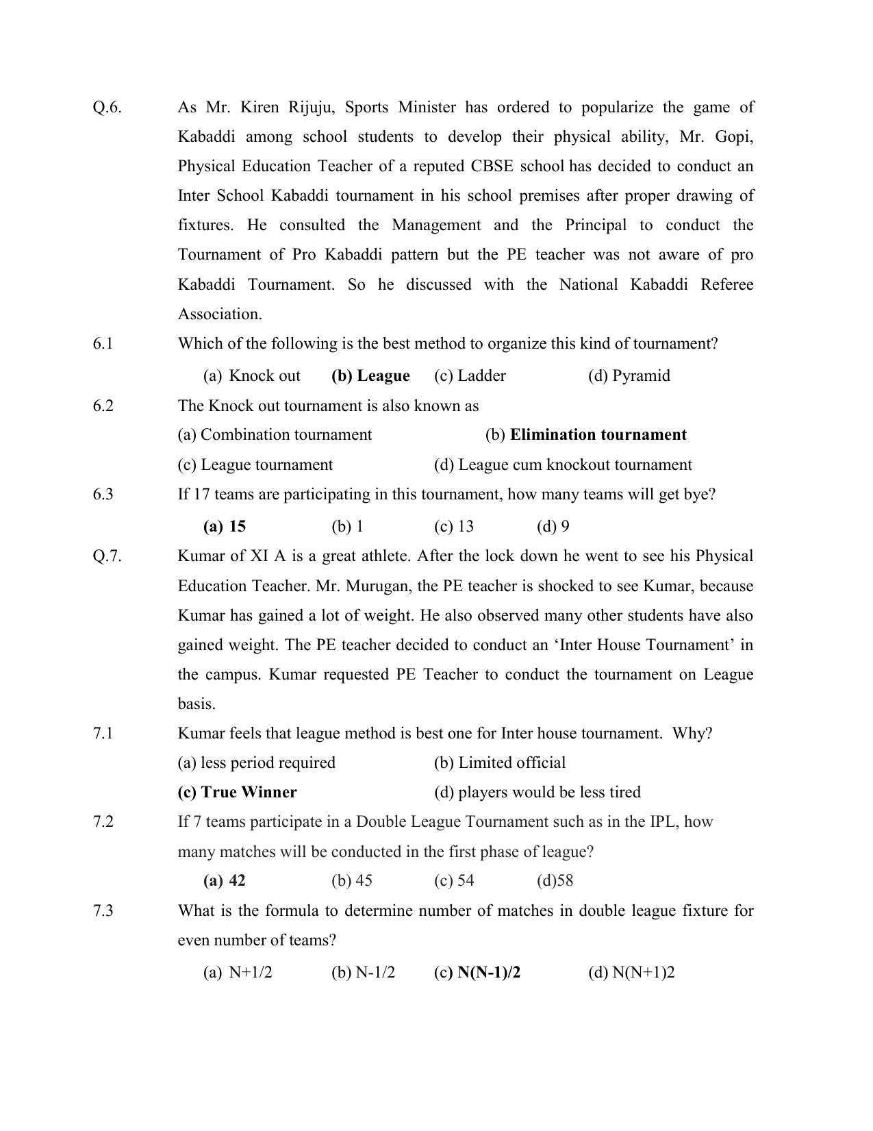 CBSE Class XII Physical Education Question Bank - Page 6