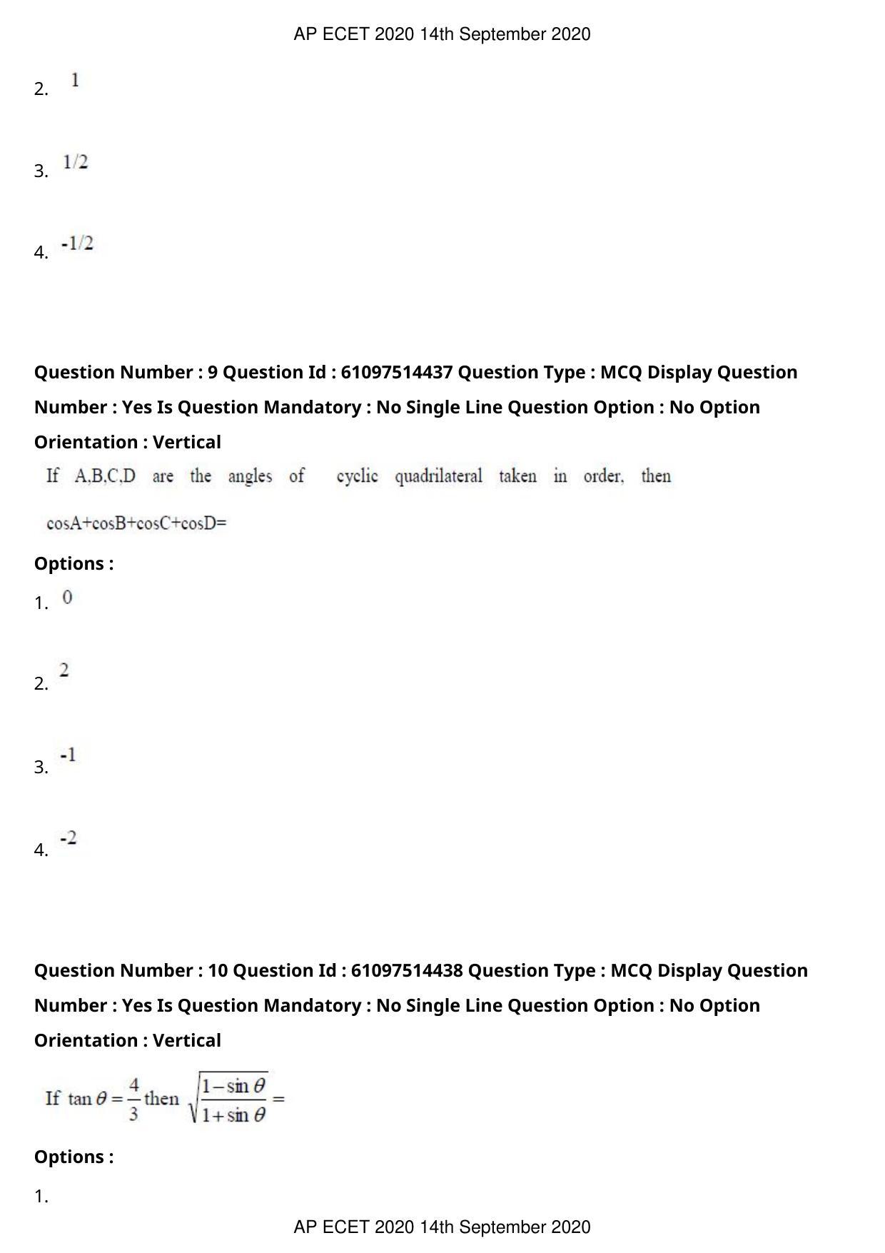 AP ECET 2020 - Mechanical Engineering (Preview) Question Paper With Preliminary Keys - Page 6