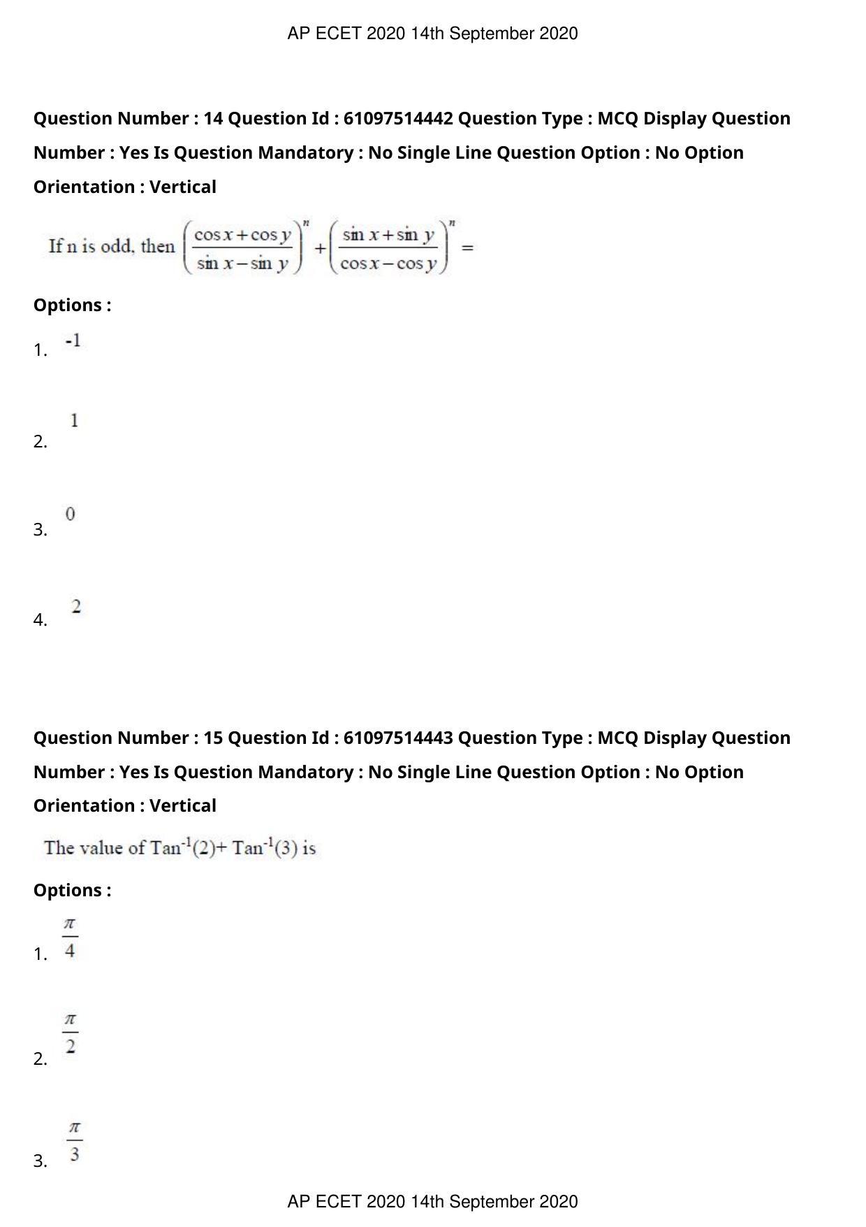 AP ECET 2020 - Mechanical Engineering (Preview) Question Paper With Preliminary Keys - Page 9