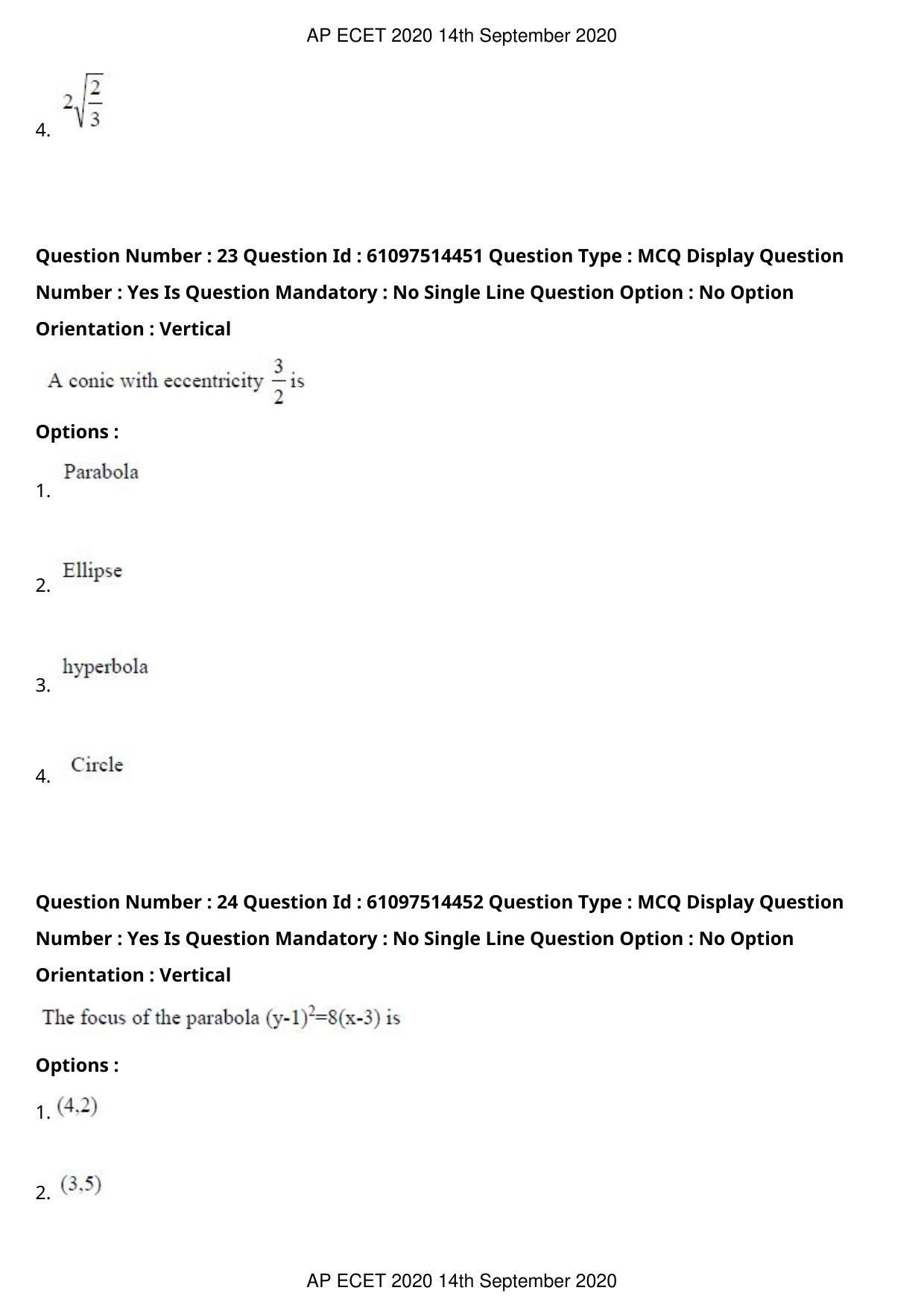 AP ECET 2020 - Mechanical Engineering (Preview) Question Paper With Preliminary Keys - Page 14