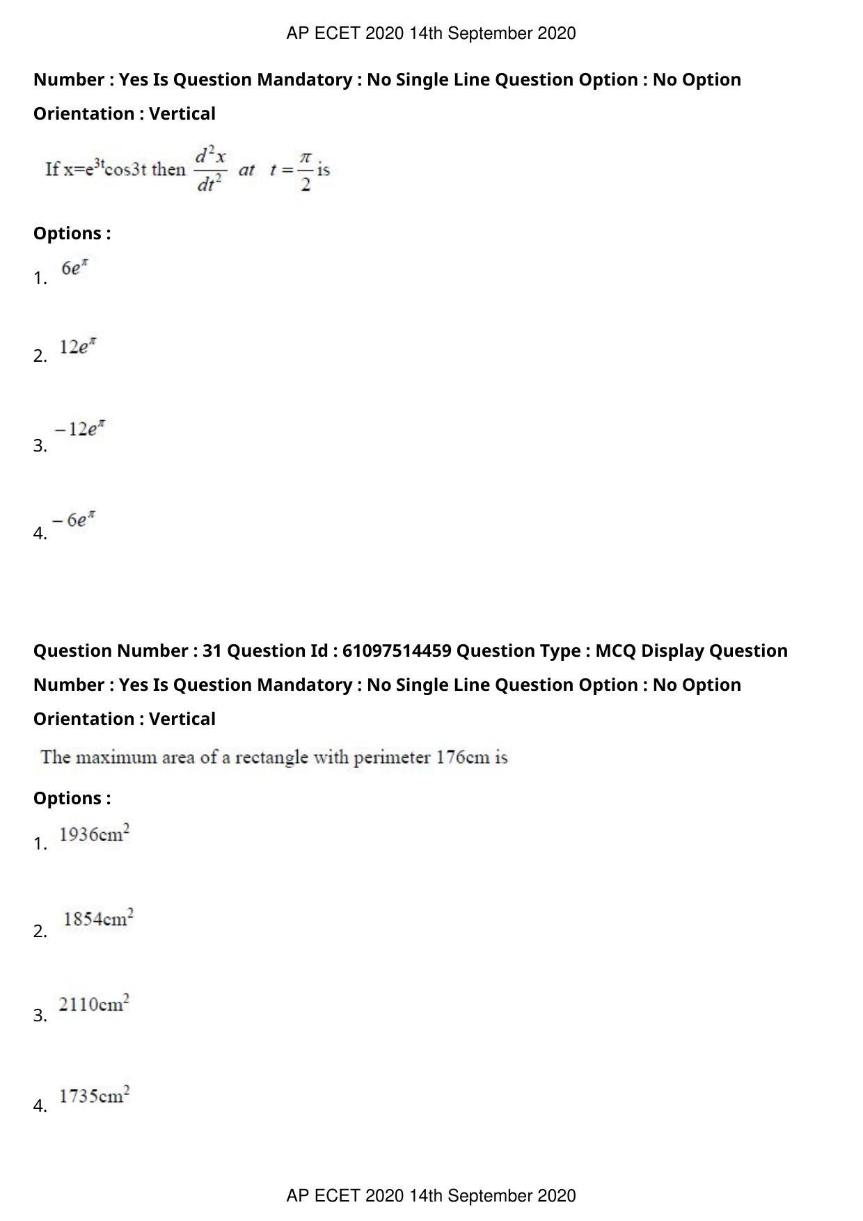 AP ECET 2020 - Mechanical Engineering (Preview) Question Paper With Preliminary Keys - Page 18