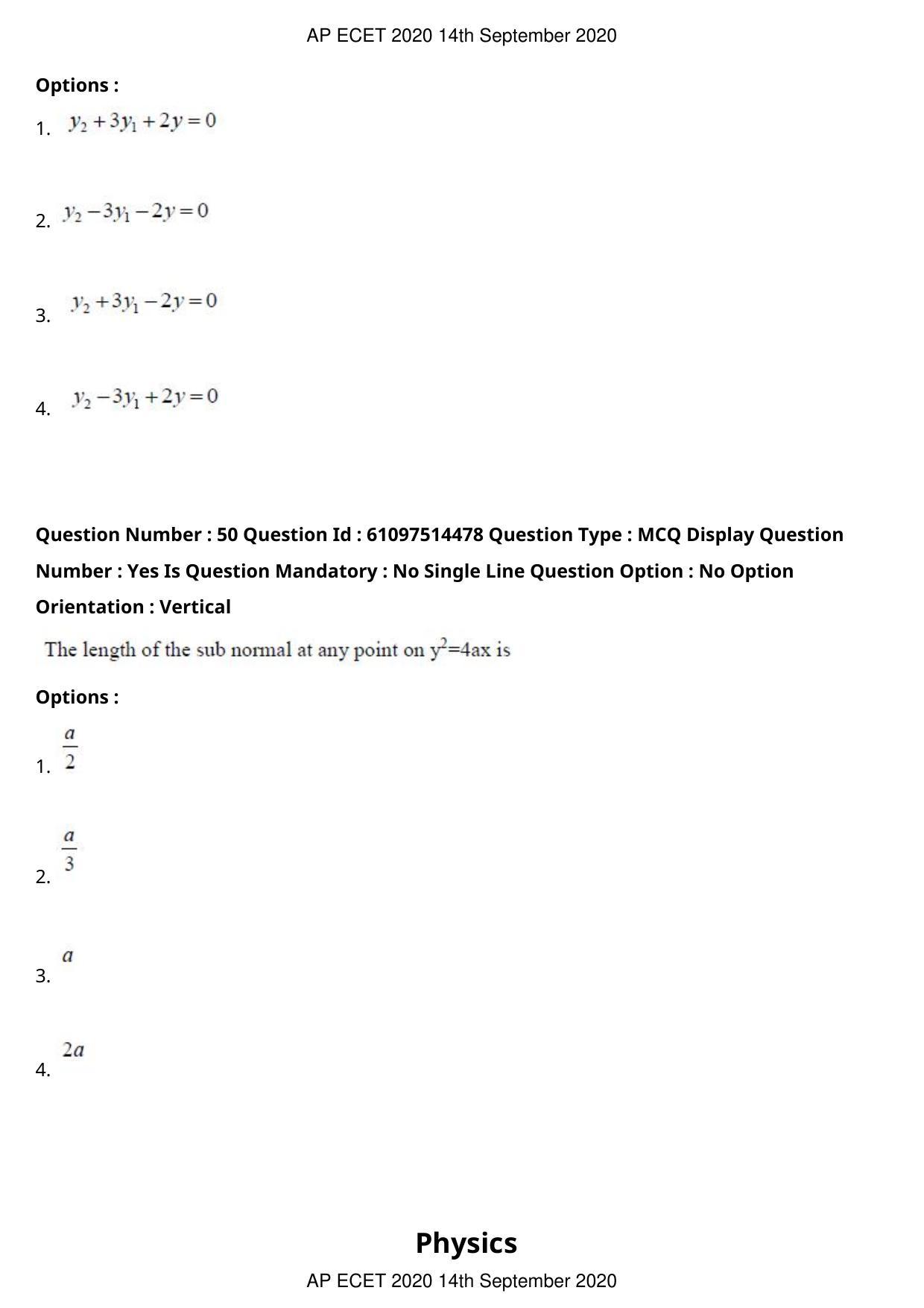 AP ECET 2020 - Mechanical Engineering (Preview) Question Paper With Preliminary Keys - Page 29