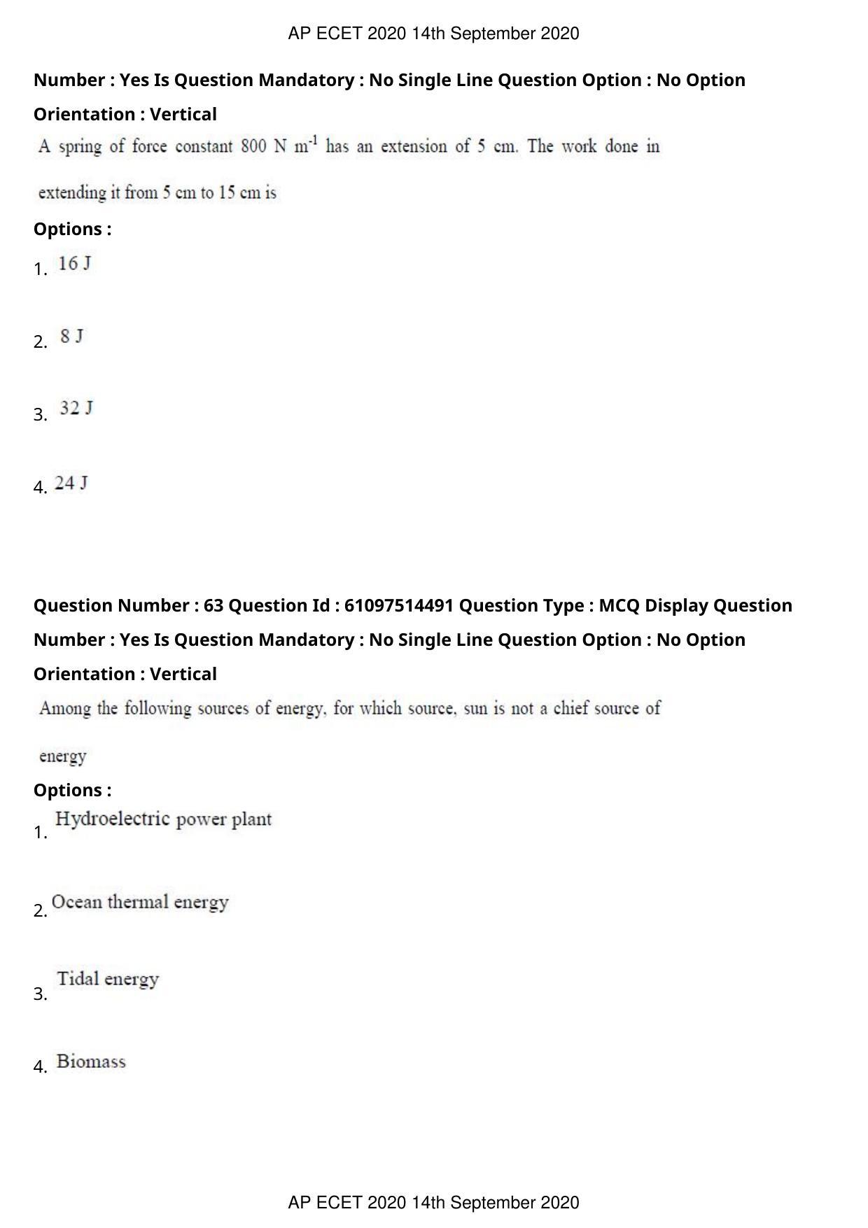 AP ECET 2020 - Mechanical Engineering (Preview) Question Paper With Preliminary Keys - Page 36