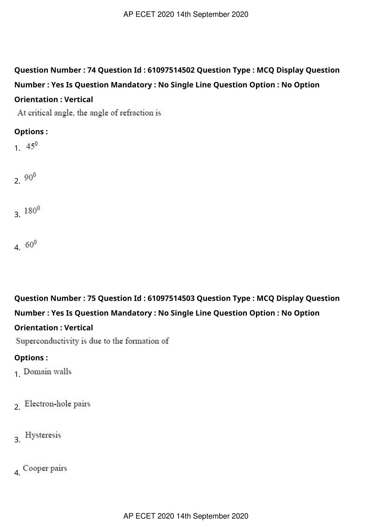 AP ECET 2020 - Mechanical Engineering (Preview) Question Paper With Preliminary Keys - Page 42