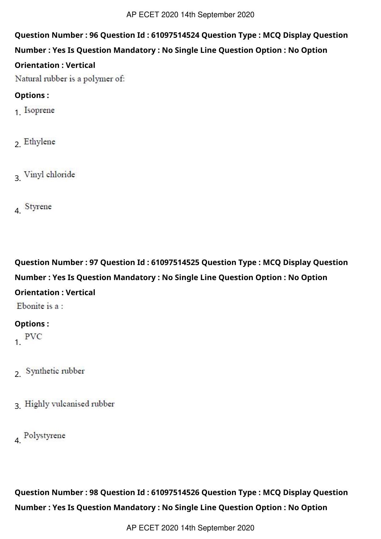 AP ECET 2020 - Mechanical Engineering (Preview) Question Paper With Preliminary Keys - Page 53