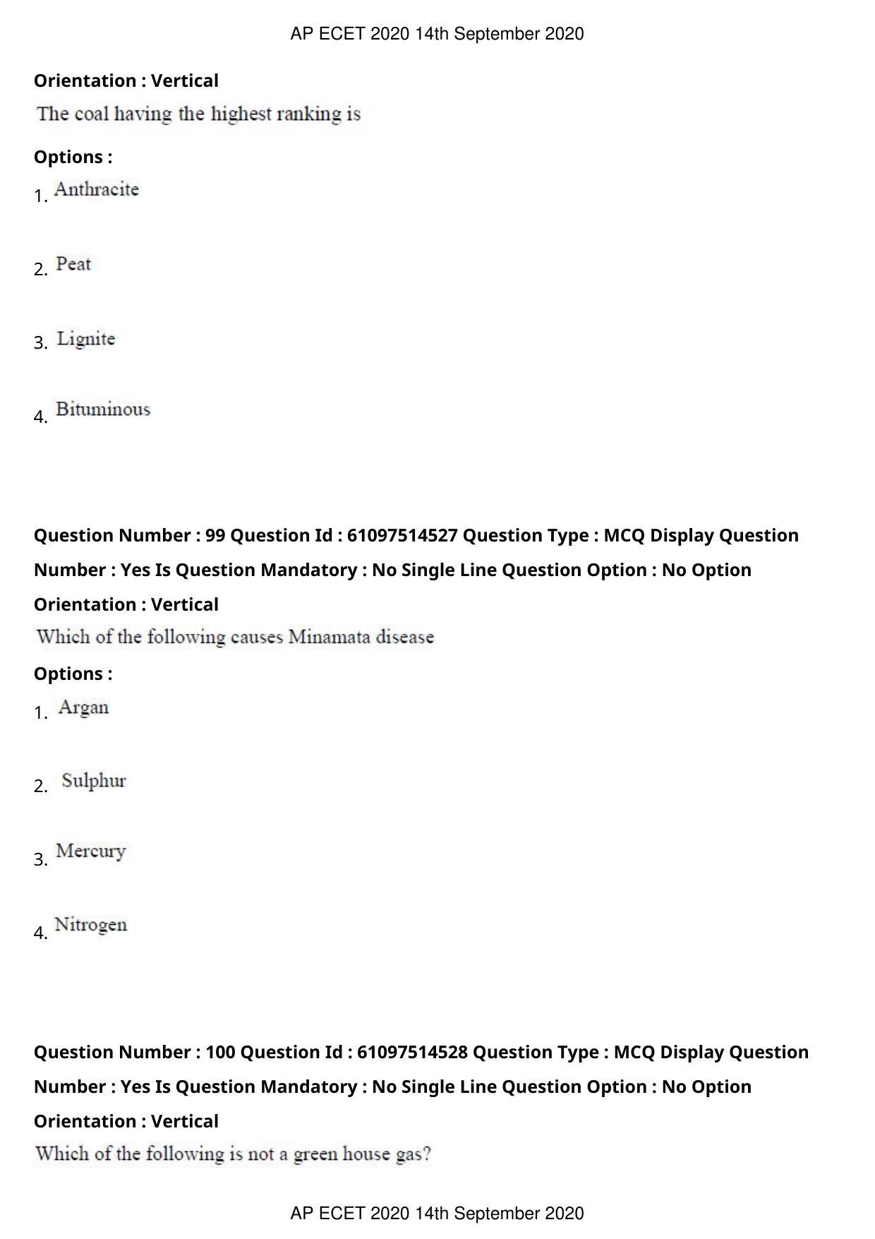 AP ECET 2020 - Mechanical Engineering (Preview) Question Paper With Preliminary Keys - Page 54