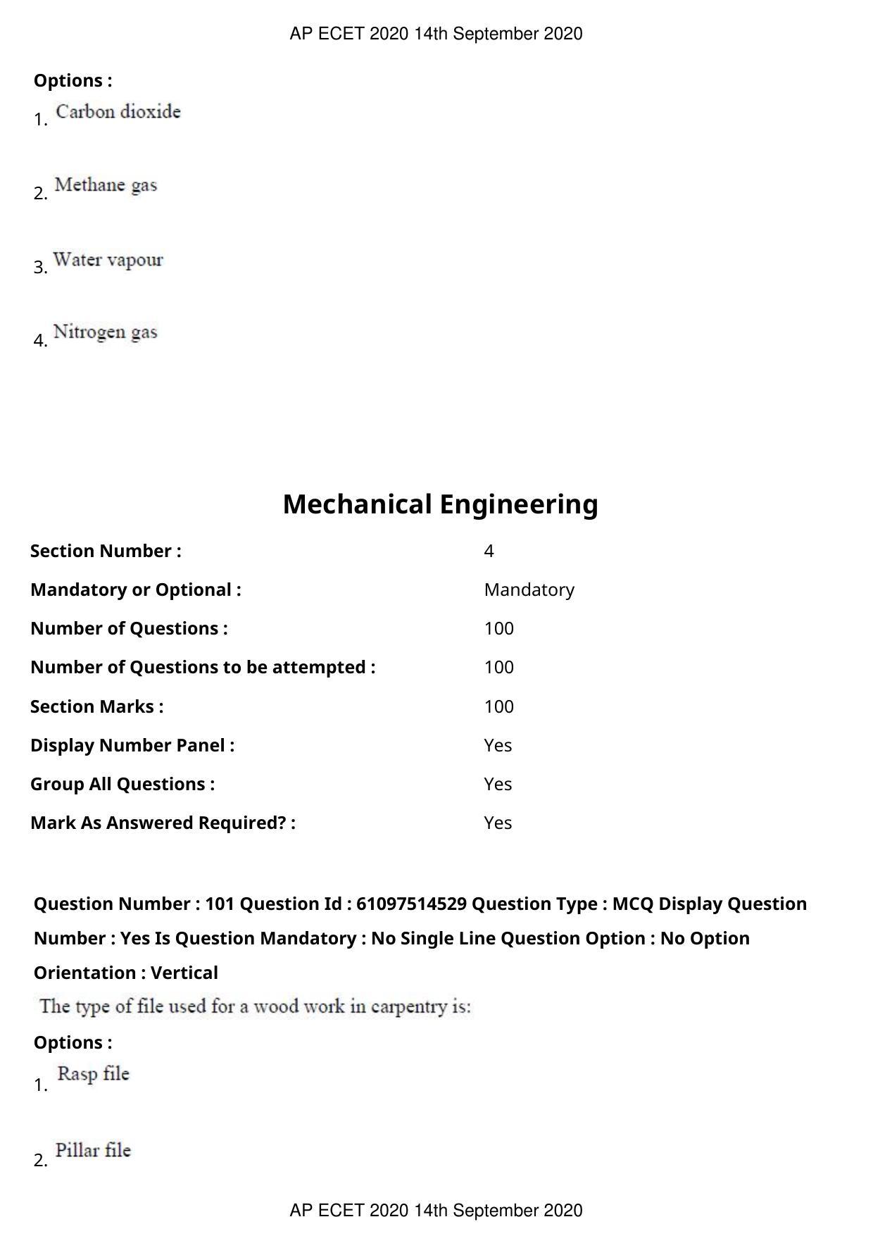 AP ECET 2020 - Mechanical Engineering (Preview) Question Paper With Preliminary Keys - Page 55