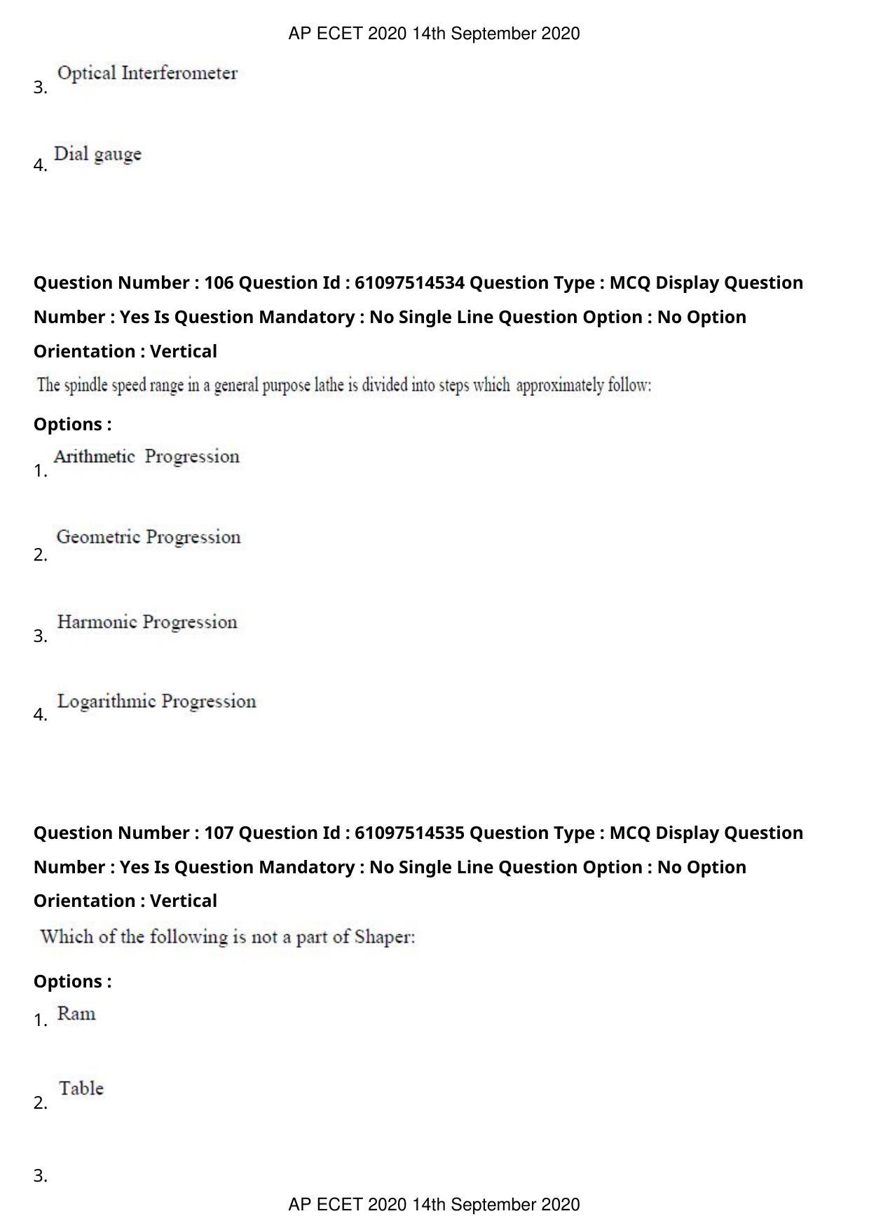 AP ECET 2020 - Mechanical Engineering (Preview) Question Paper With Preliminary Keys - Page 58