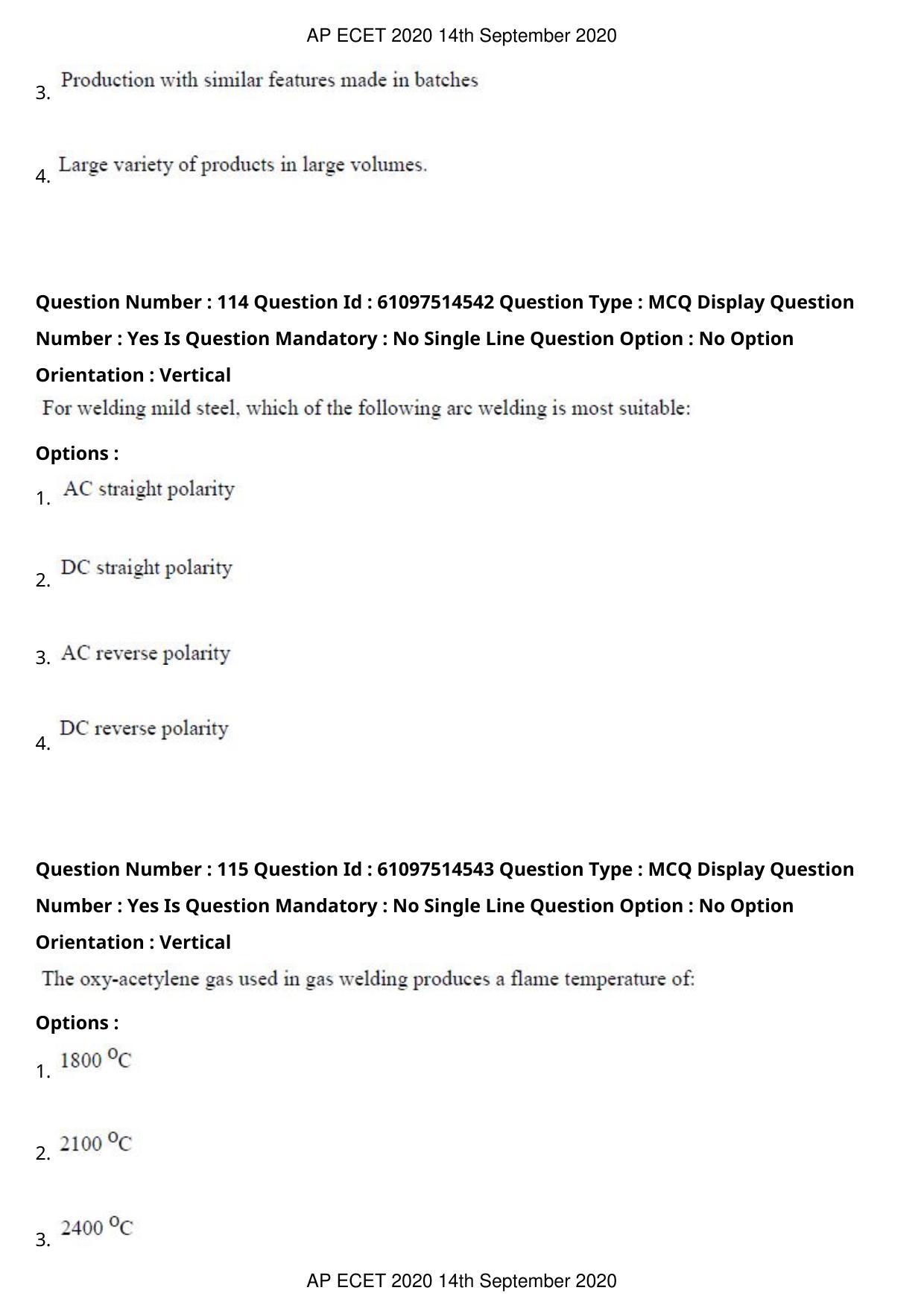 AP ECET 2020 - Mechanical Engineering (Preview) Question Paper With Preliminary Keys - Page 62